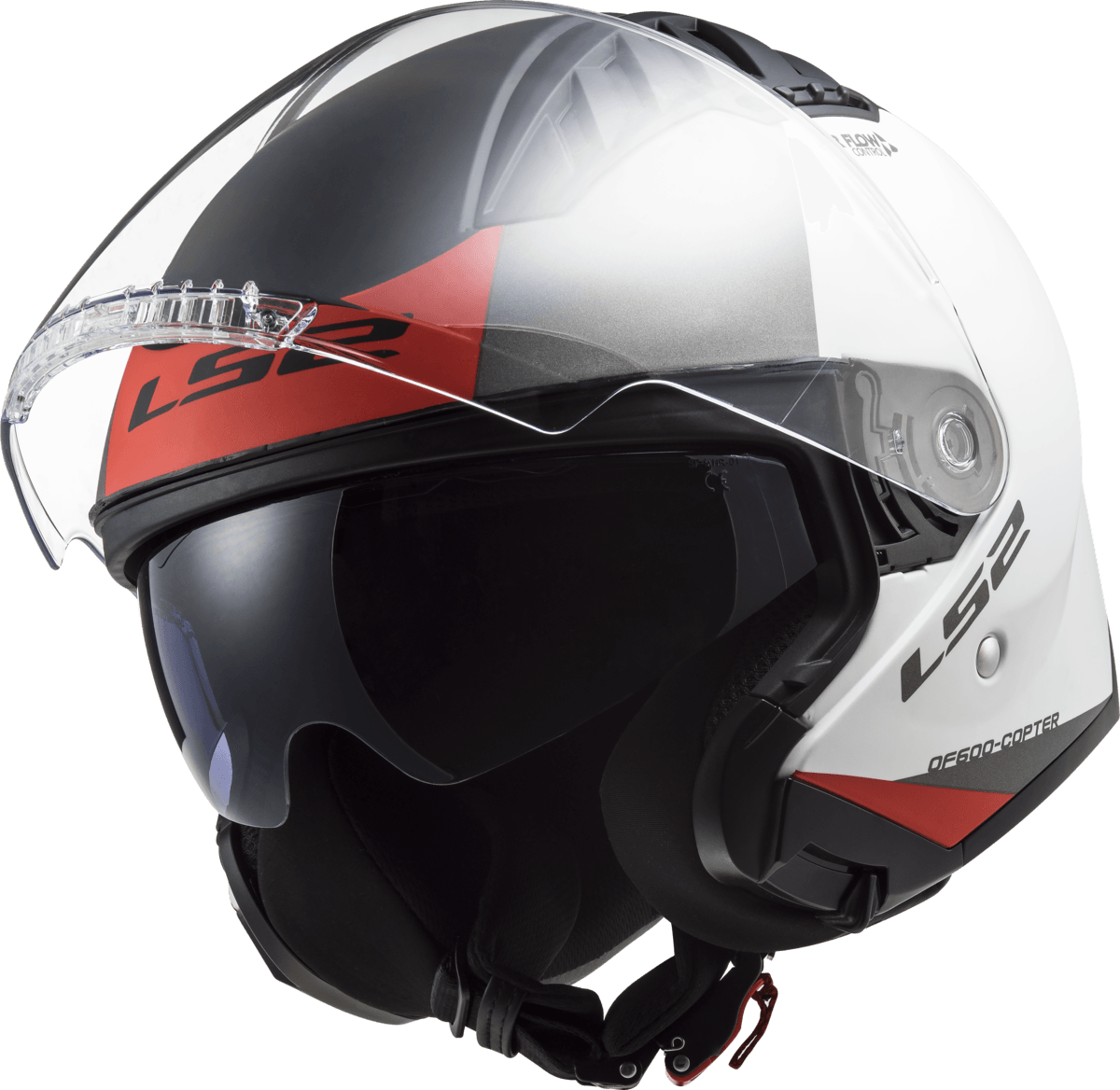 Casco LS2 600 Copter II Urbane Solid Blanco / Rojo / Mate