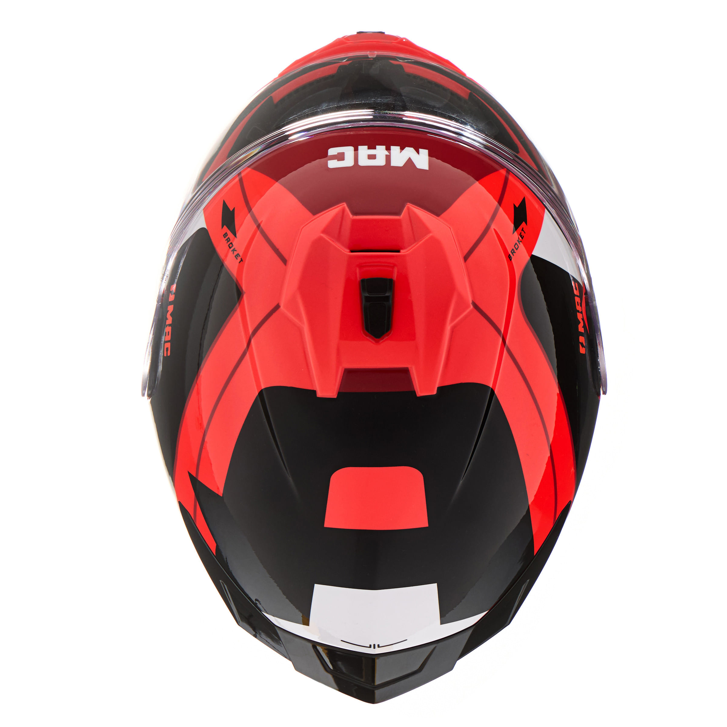 Casco MAC 070 Volt Broket Negro / Rojo / Brillo