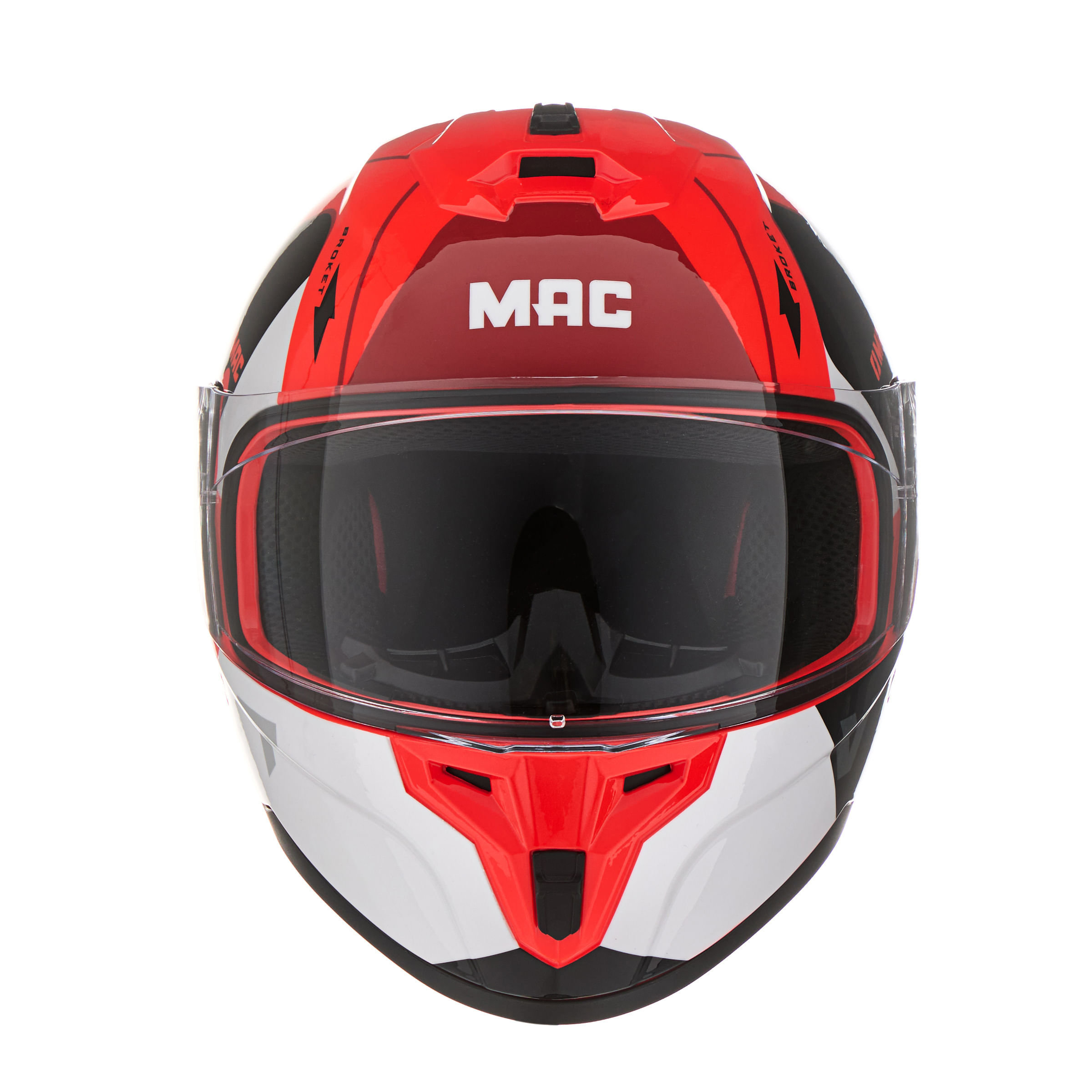 Casco MAC 070 Volt Broket Negro / Rojo / Brillo