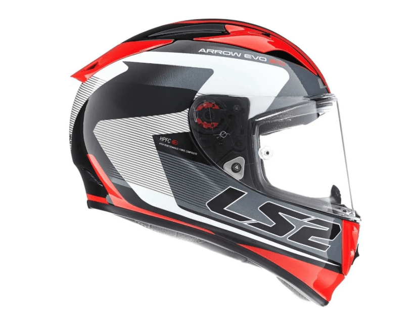 Casco LS2 323 Arrow R Evo Compete Blanco / Rojo / Brillo