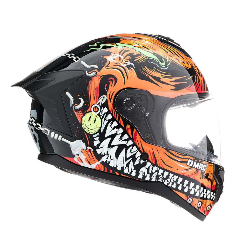 Casco MAC 070 Volt Sadiko Naranja / Negro / Brillo