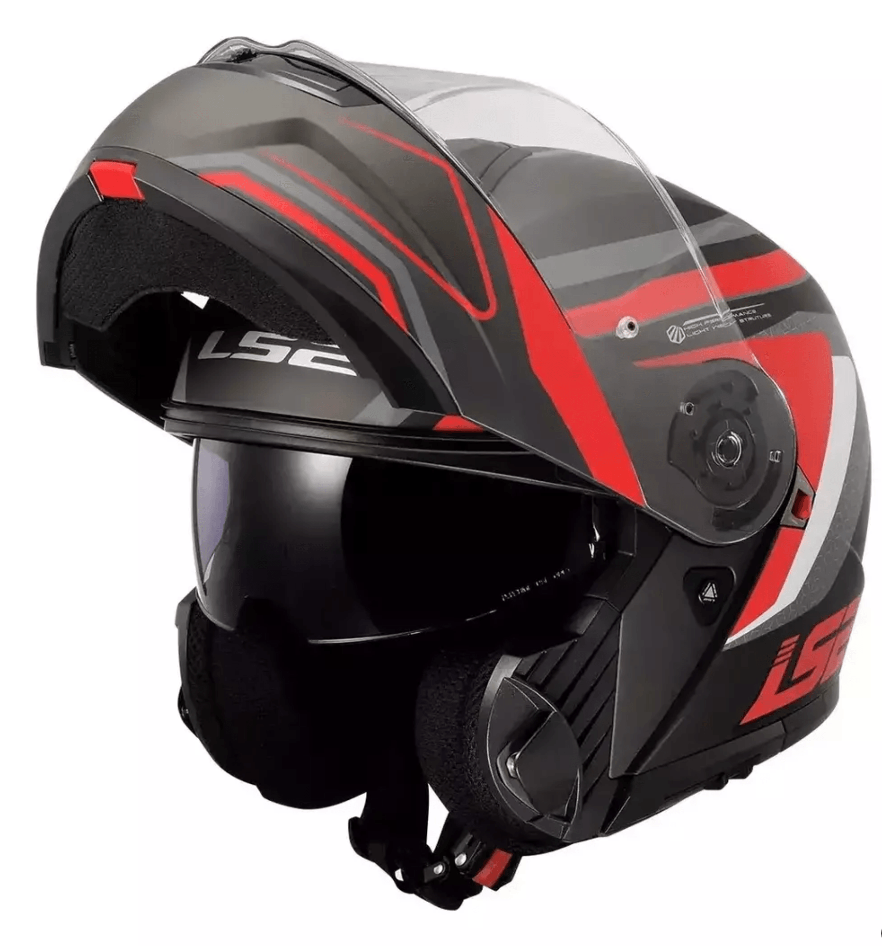 Casco LS2 908 Strobe Phantom Tit Gris / Rojo / Mate