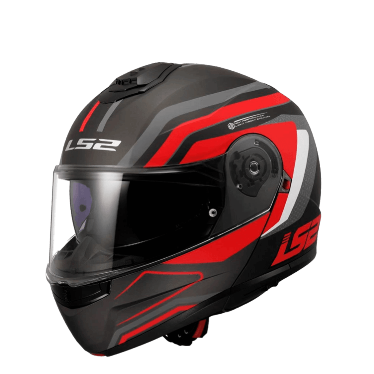 Casco LS2 908 Strobe II Phantom Tit Gris / Rojo / Mate