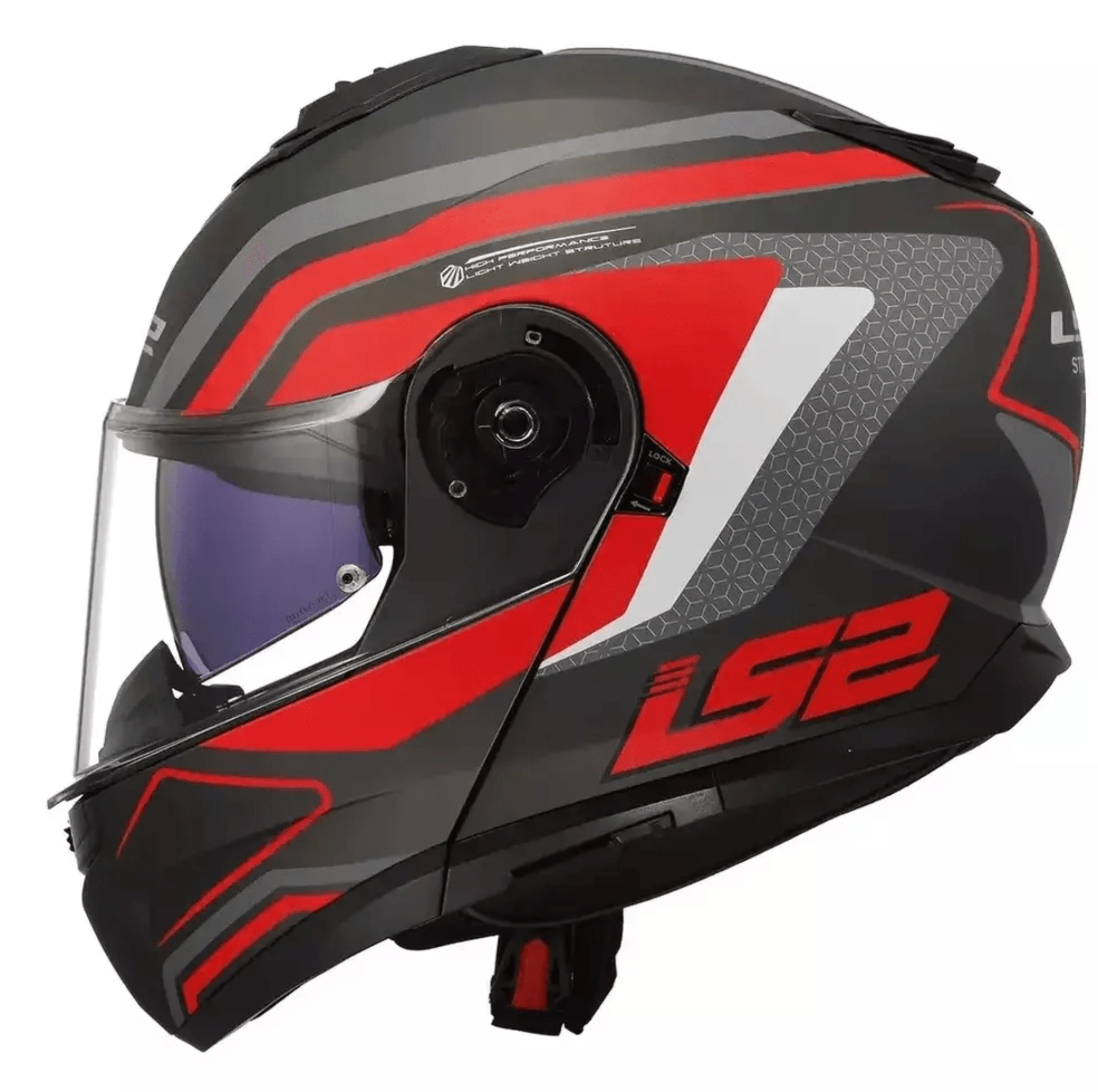 Casco LS2 908 Strobe Phantom Tit Gris / Rojo / Mate