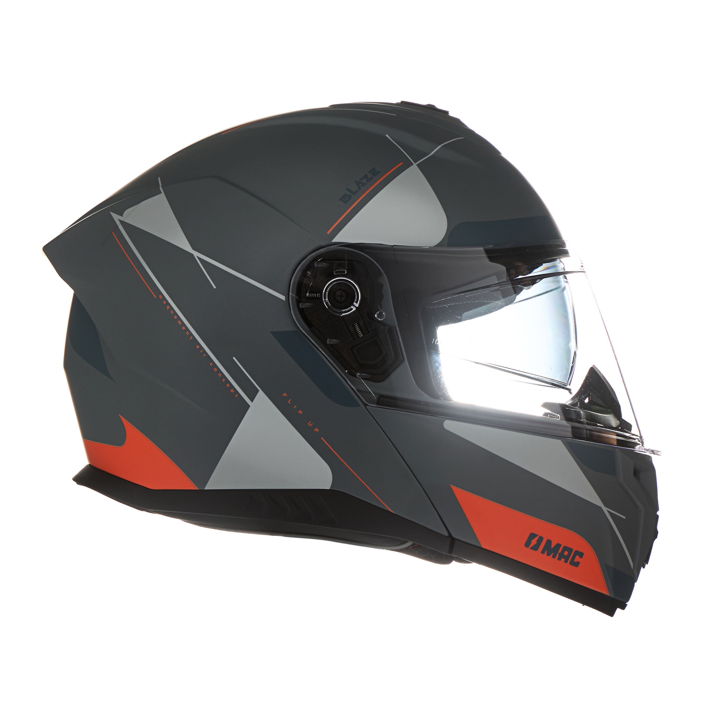 Casco MAC 166 Blaze Magma Gris / Naranja / Mate