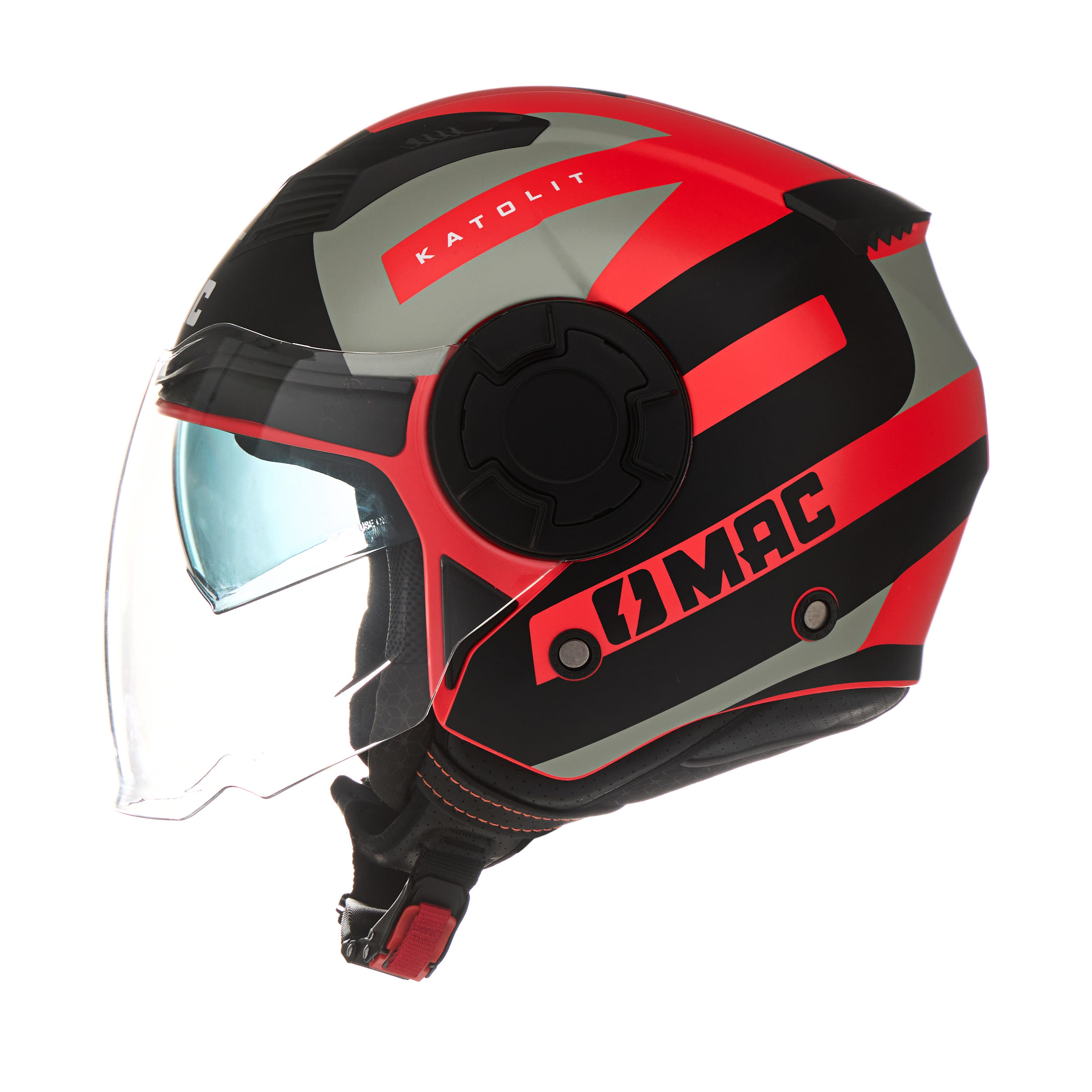 Casco MAC 766 Aerox Katolit Negro / Rojo / Mate