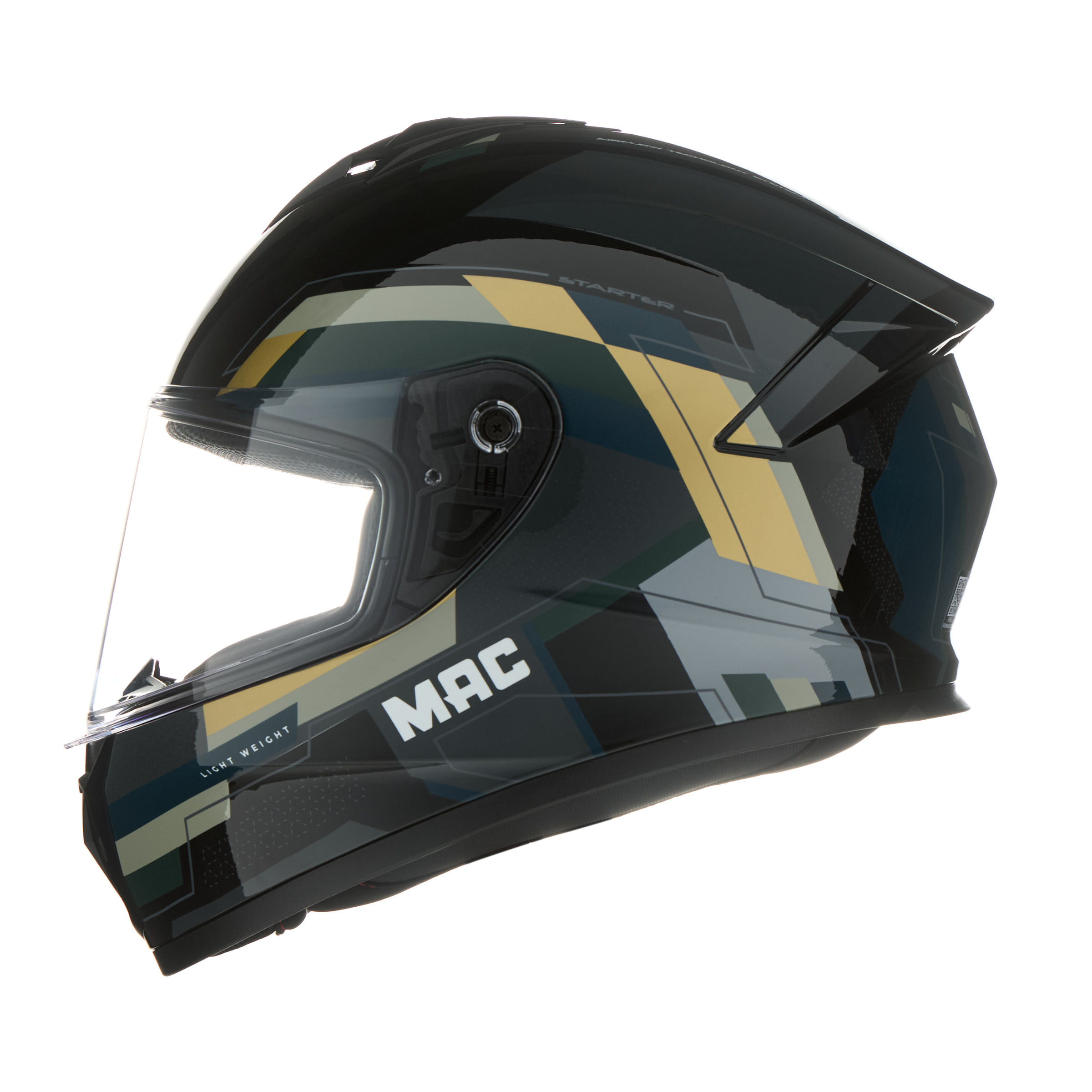 Casco MAC 801 Starter 222 Negro / Gris / Brillo