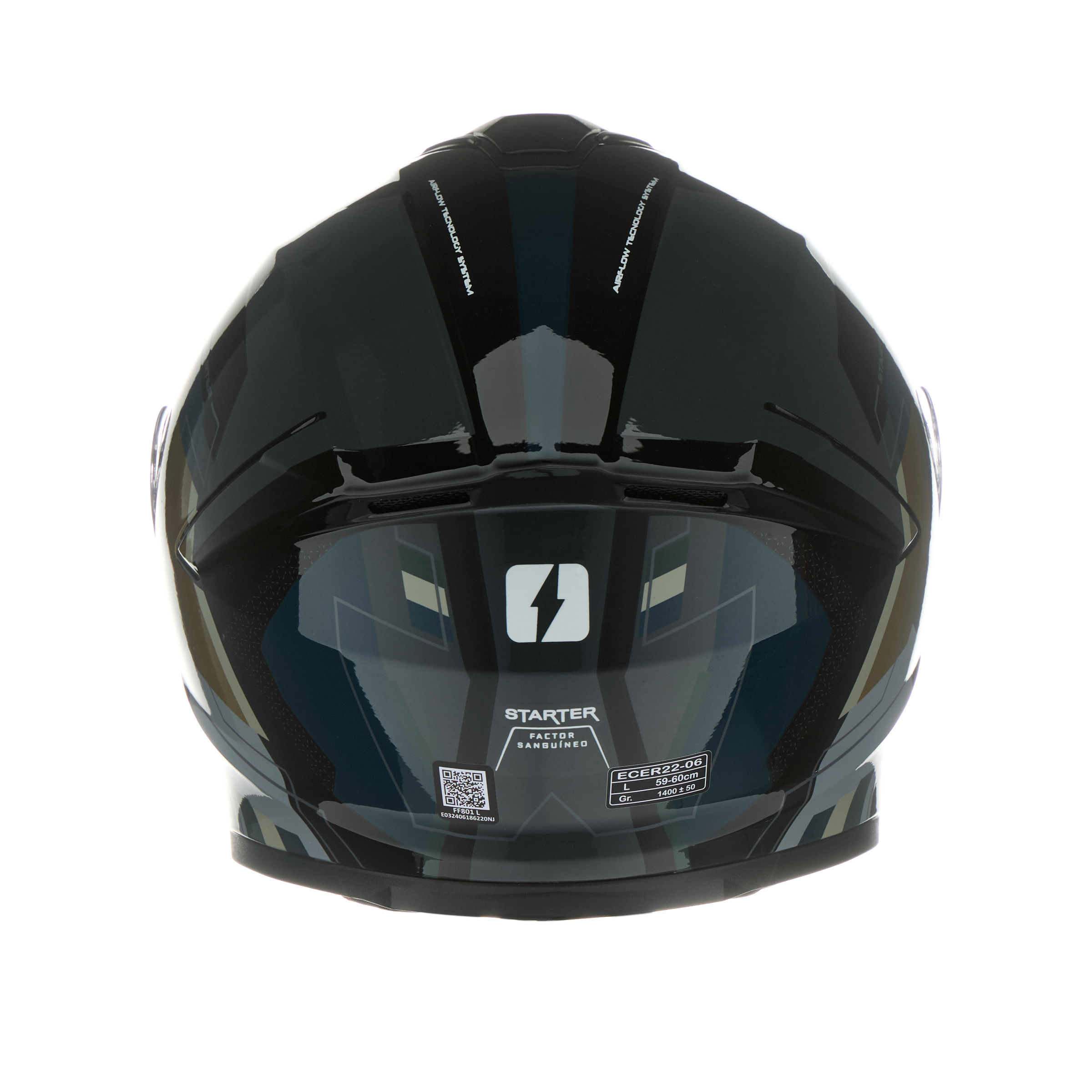 Casco MAC 801 Starter 222 Negro / Gris / Brillo