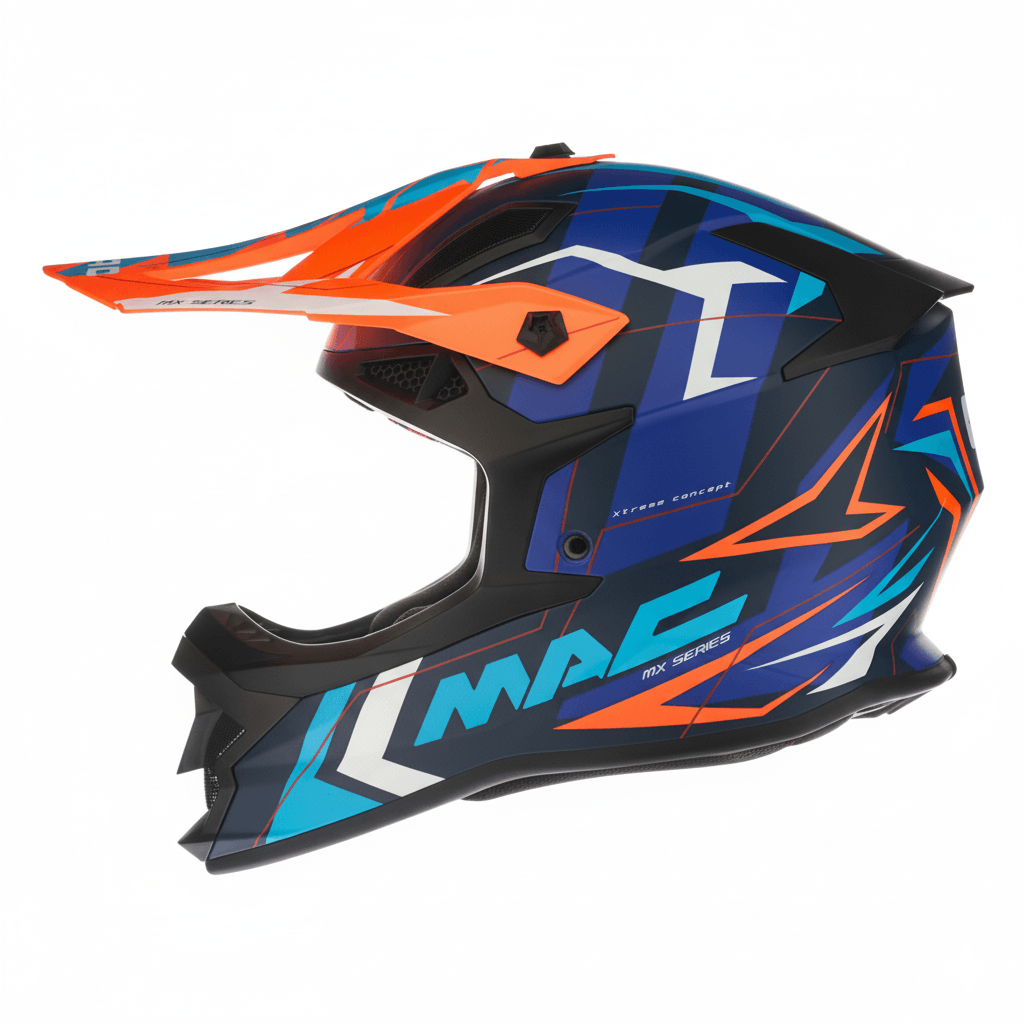 Casco MAC 609 Virtus Torken Negro / Naranja  / Mate