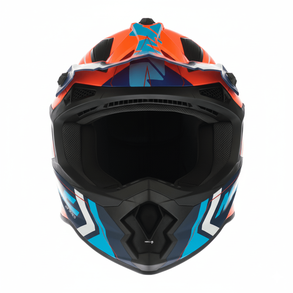 Casco MAC 609 Virtus Torken Negro / Naranja  / Mate