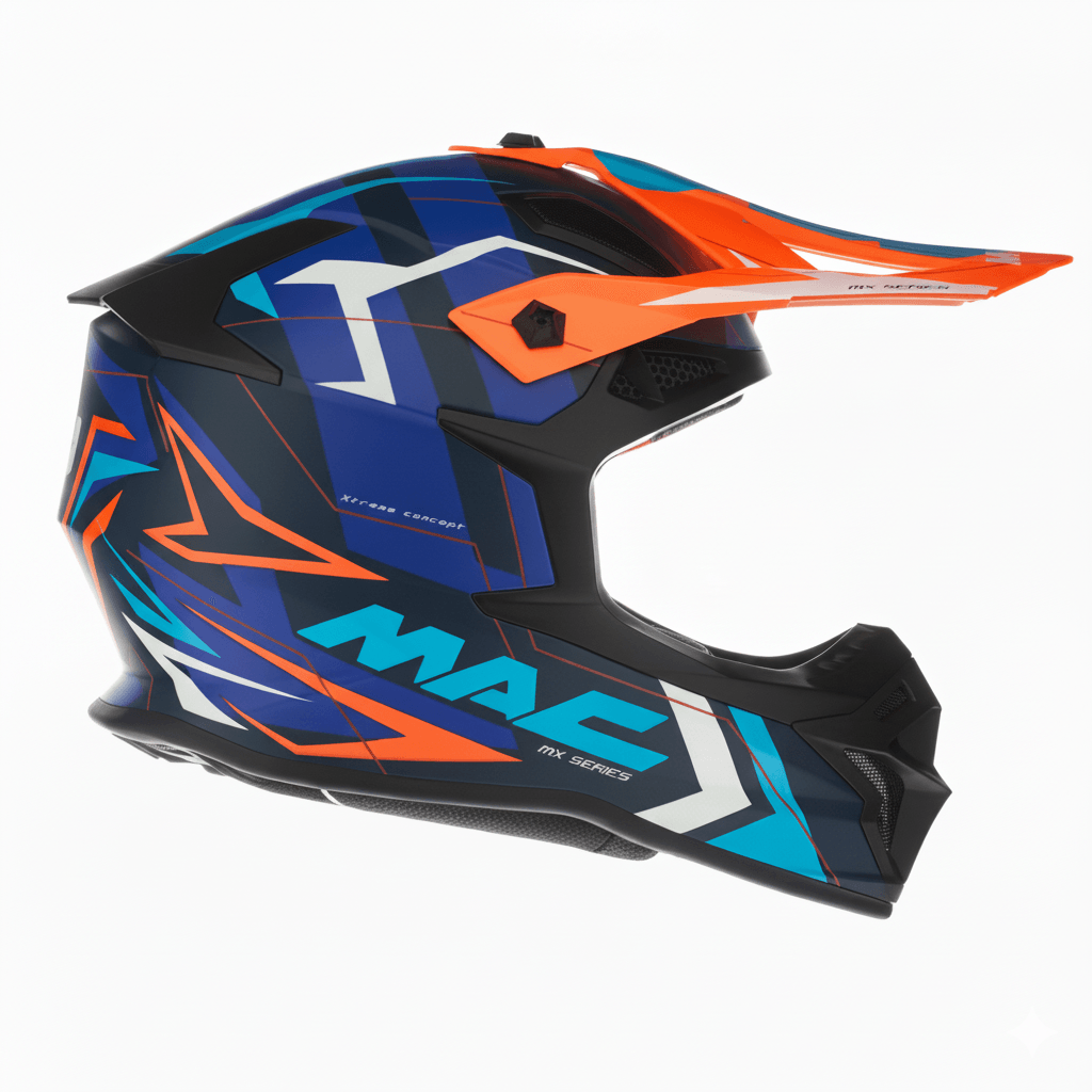 Casco MAC 609 Virtus Torken Negro / Naranja  / Mate