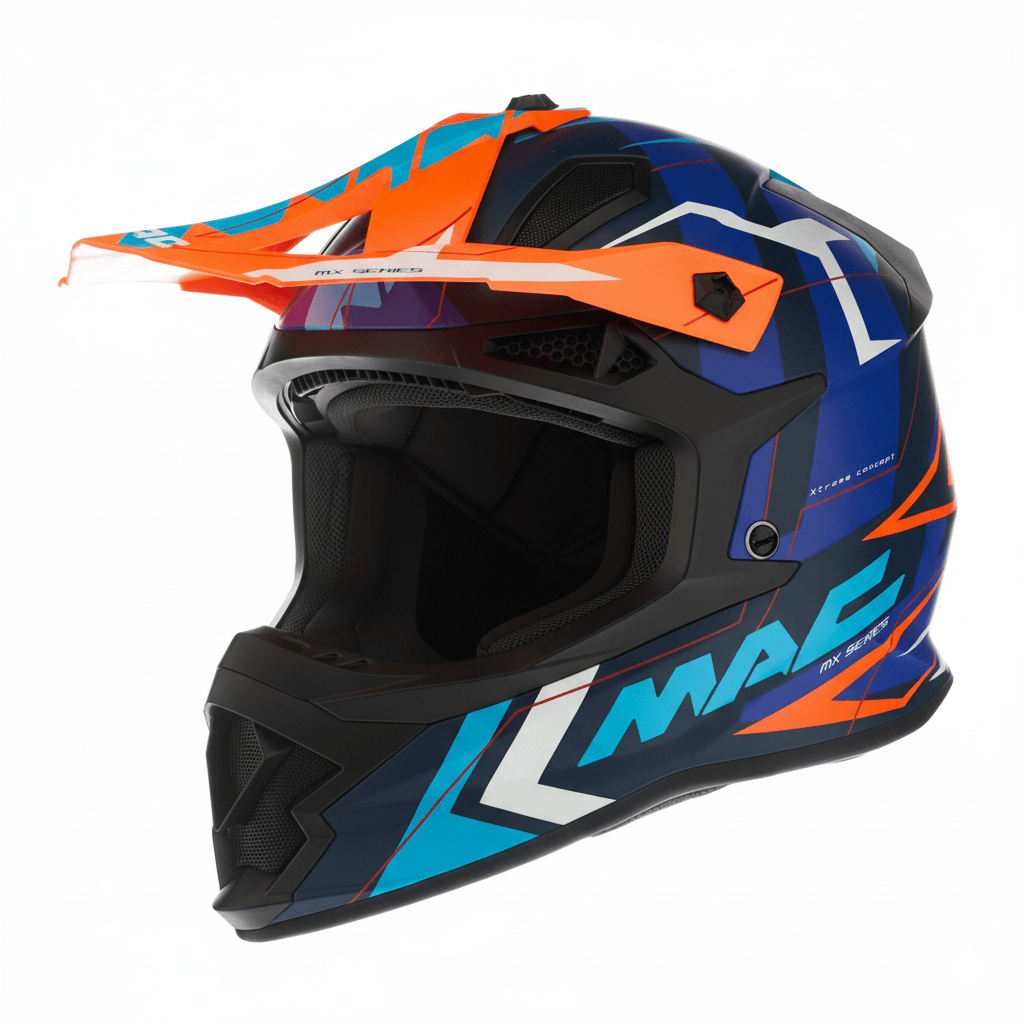 Casco MAC 609 Virtus Torken Negro / Naranja  / Mate
