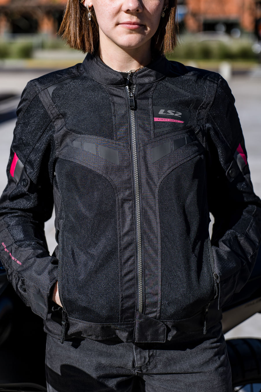 Campera Ls2 Garda Air Mujer Negra / Rosa