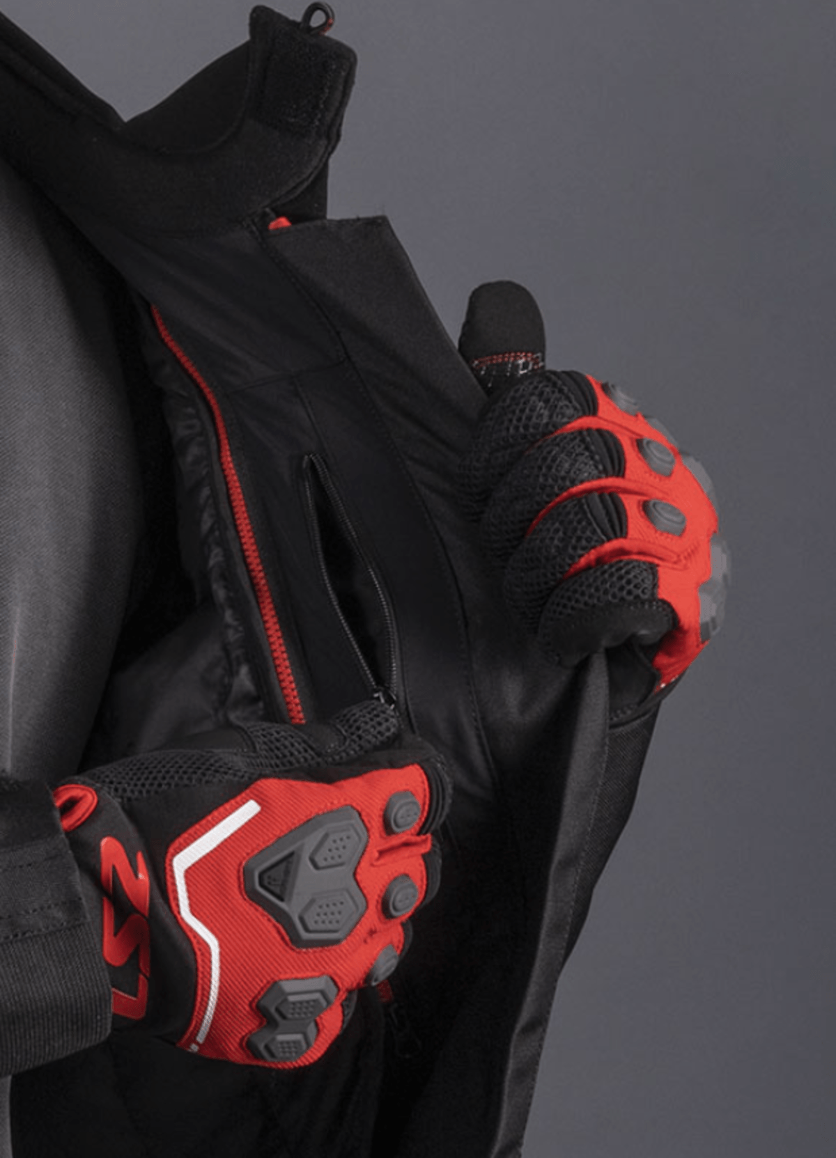 Campera LS2 Sepang Hombre Negro / Rojo