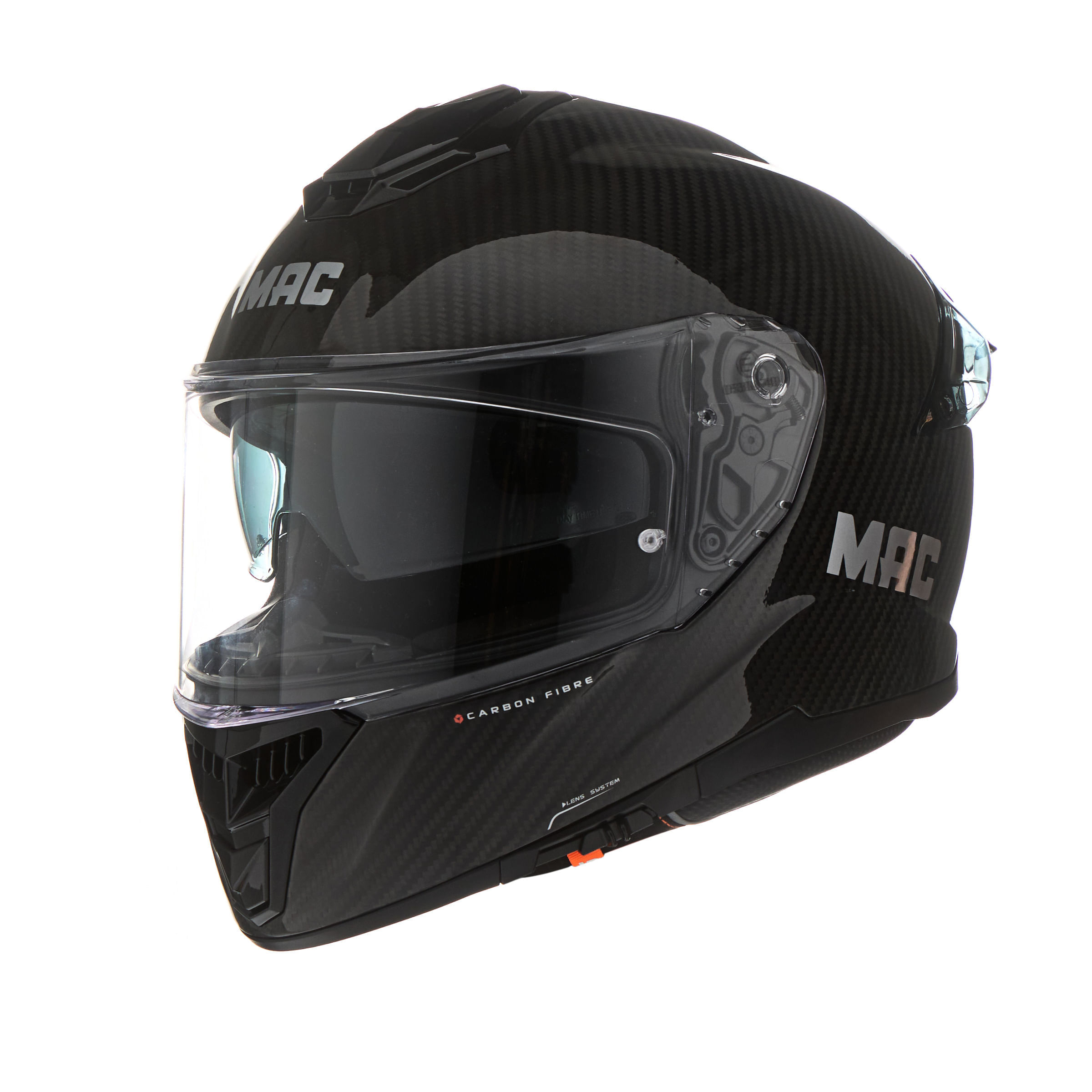 Casco MAC 861 Alpha Carbono Solid Negro / Brillo