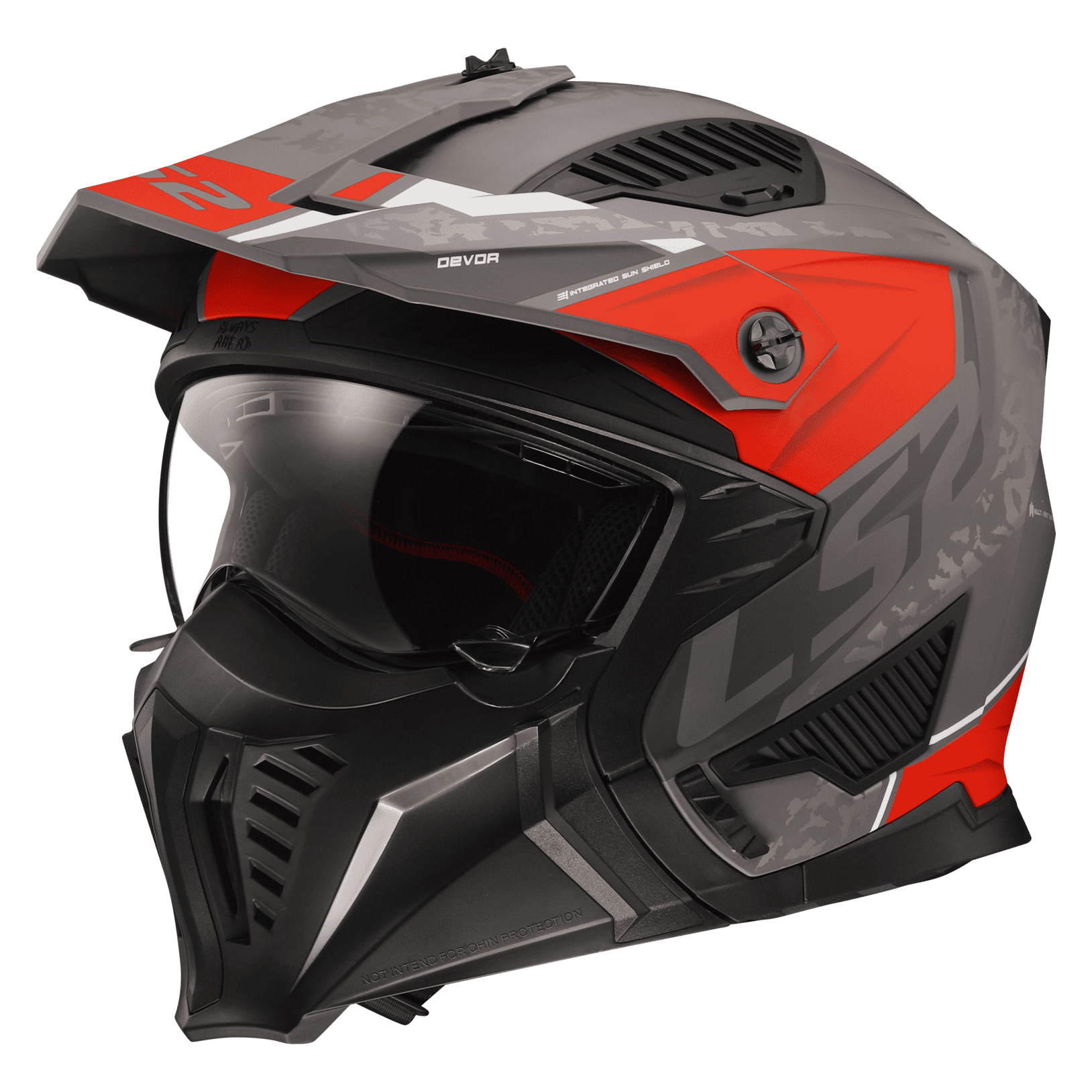 Casco LS2 606 Drifter Devor Titanium Negro / Rojo / Mate