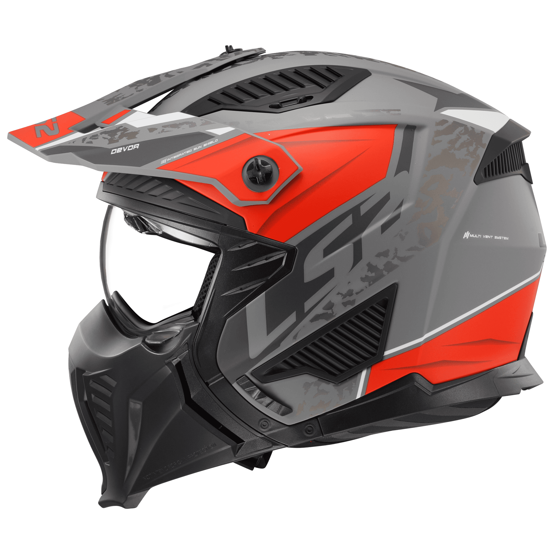 Casco LS2 606 Drifter Devor Titanium Negro / Rojo / Mate
