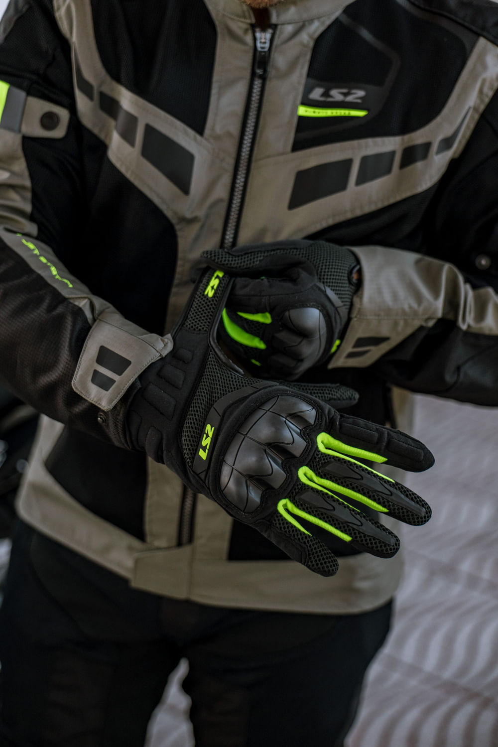 Guante Ls2 Kubra Hombre Negro / Amarillo