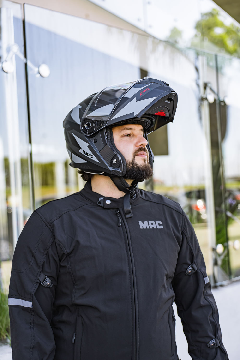 Casco MAC 166 Blaze Afrox Negro / Gris / Mate