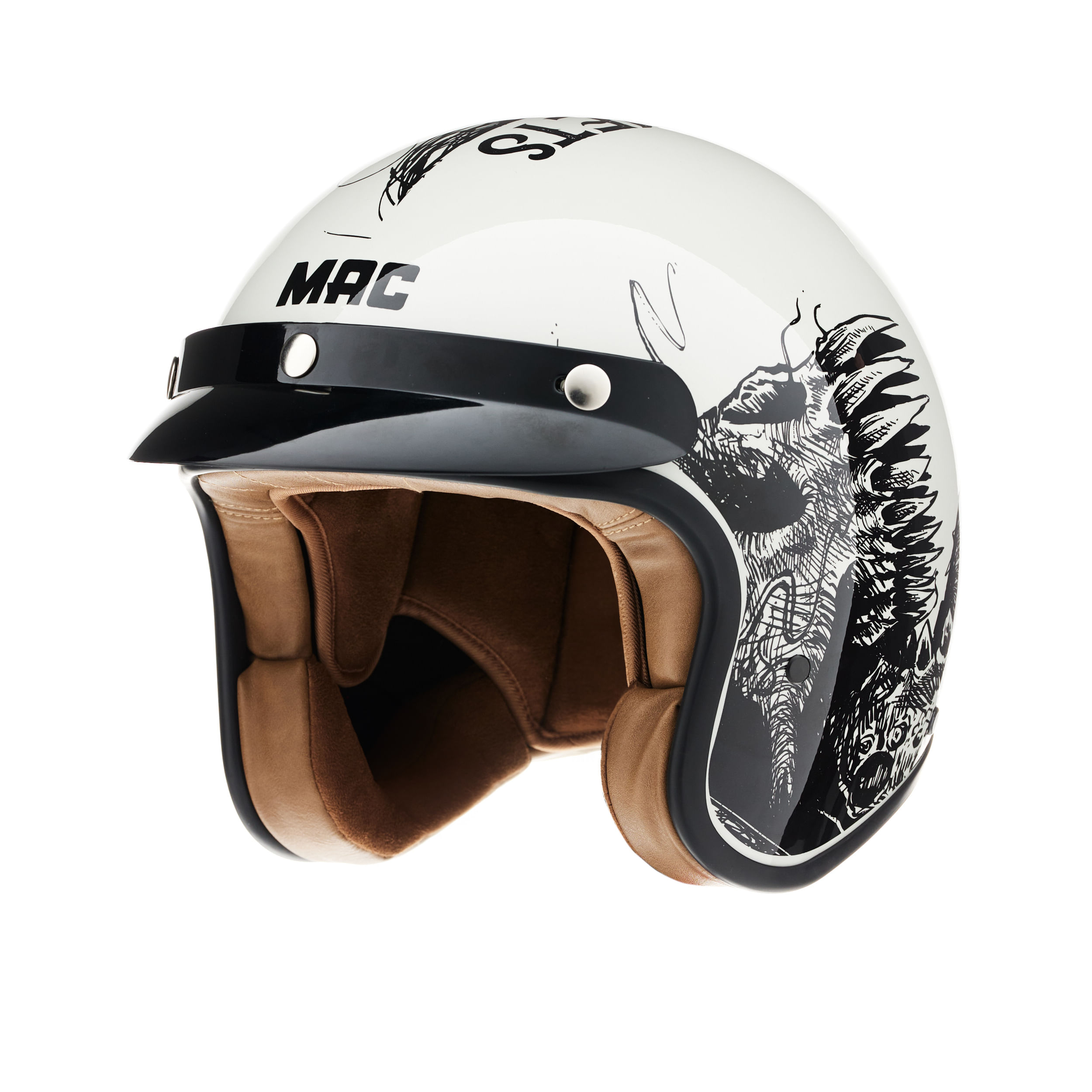 Casco MAC 181 Bowie Nekrus Gris / Negro / Brillo