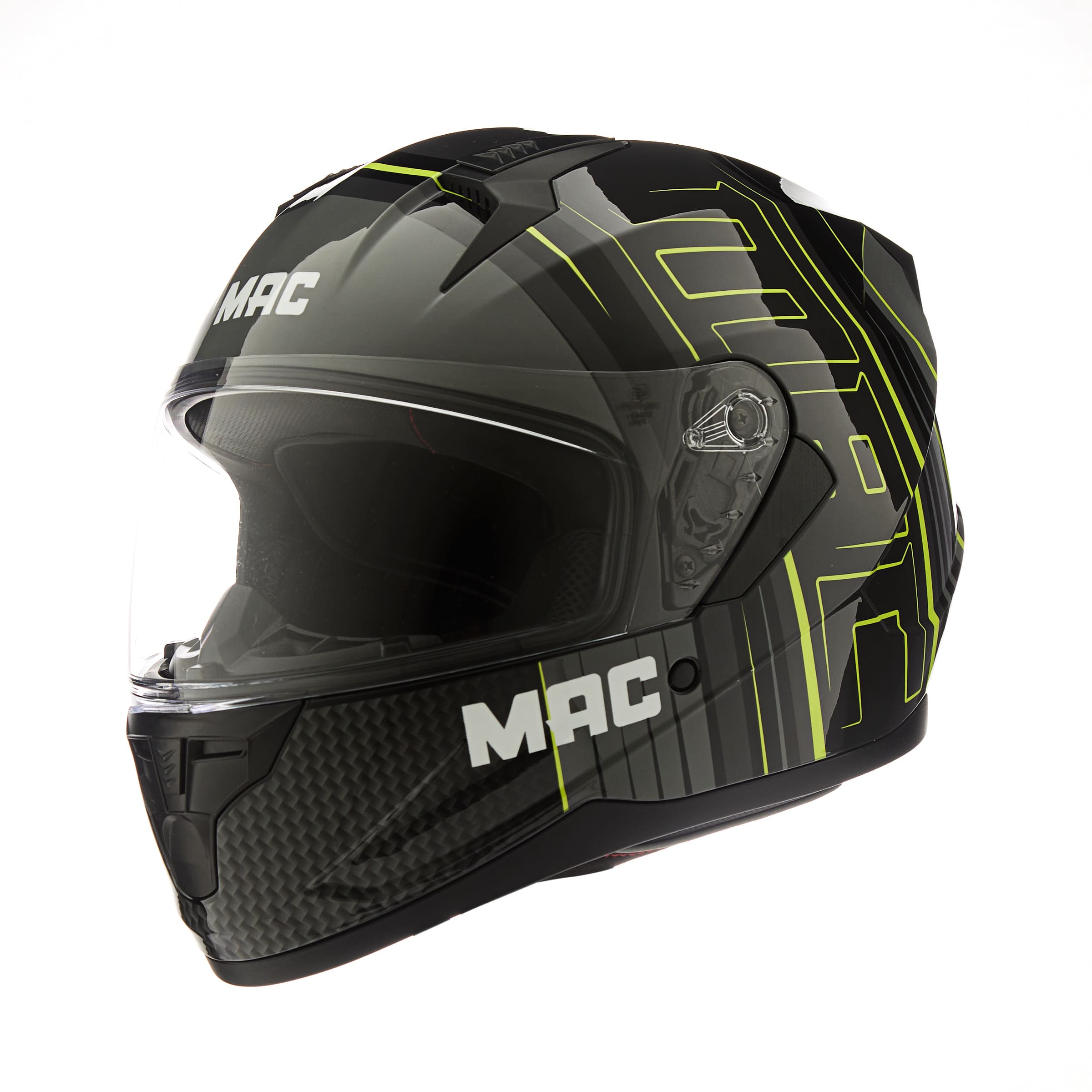 Casco MAC 067 Bass Cage Amarillo / Negro / Brillo