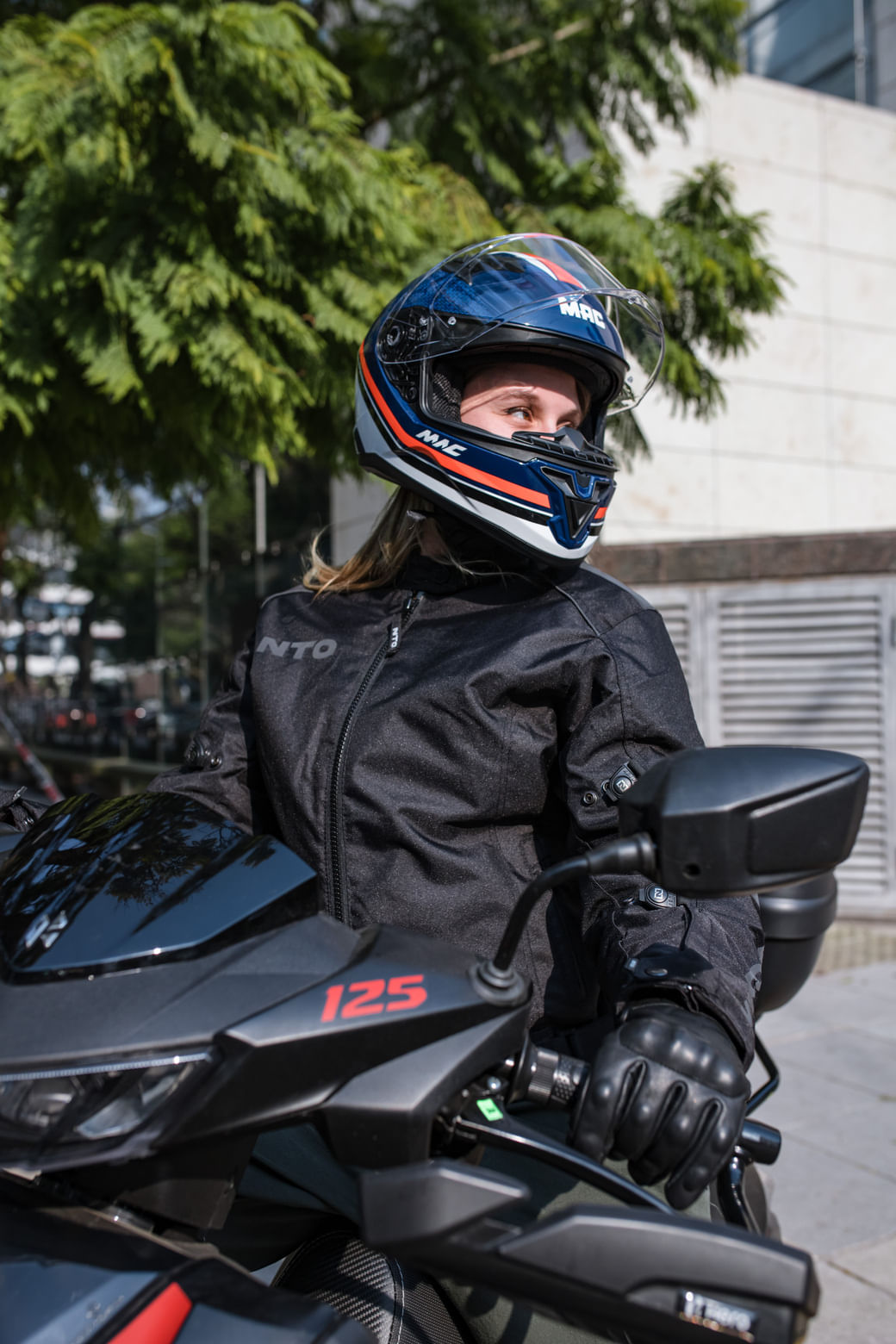 Casco MAC 825 Speed 2.0 Bold Azul / Blanco / Brillo