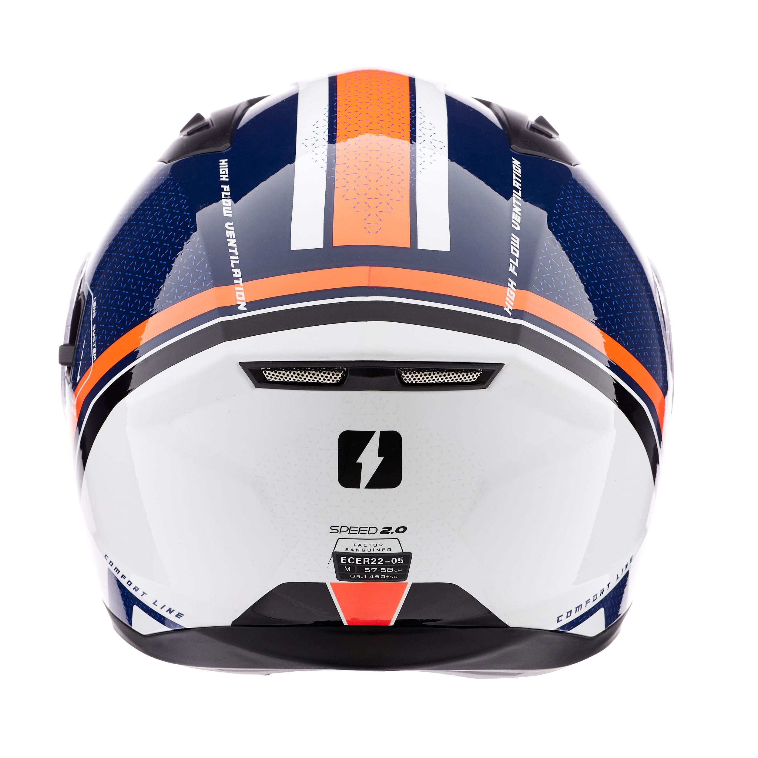 Casco MAC 825 Speed 2.0 Bold Azul / Blanco / Brillo