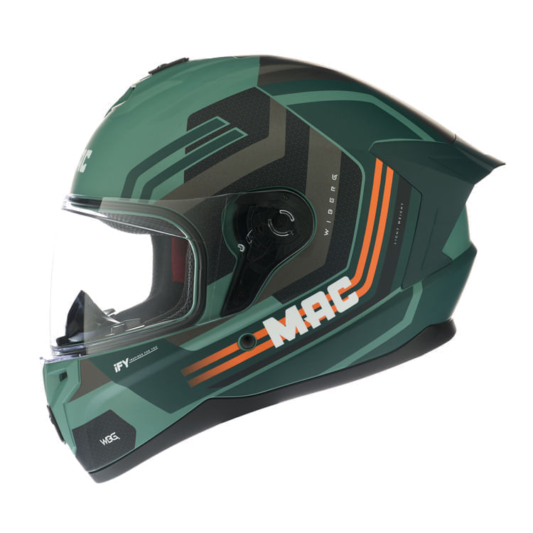Casco MAC Volt 070 Wiberg Edición Especial Visor Extra / Verde / Negro / Mate