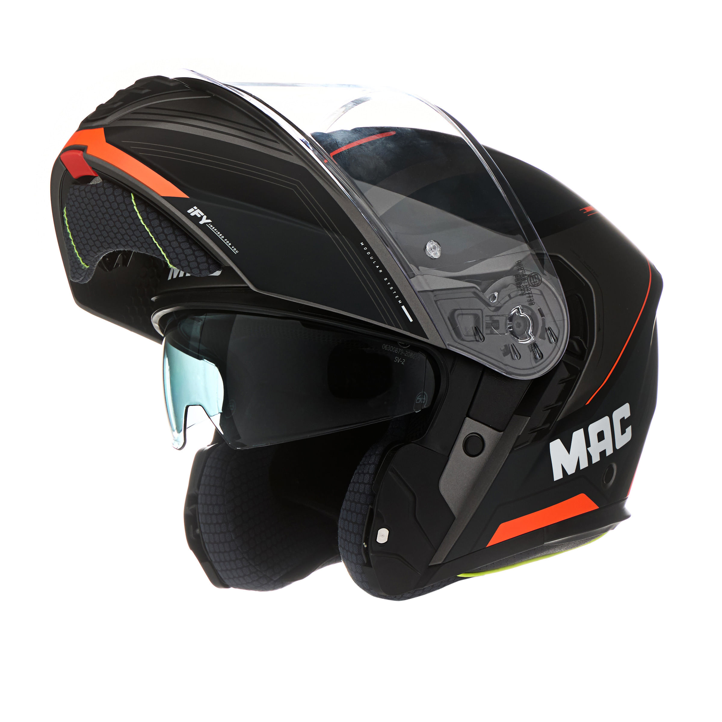 Casco MAC 917 Onyx Genius Negro / Rojo / Mate