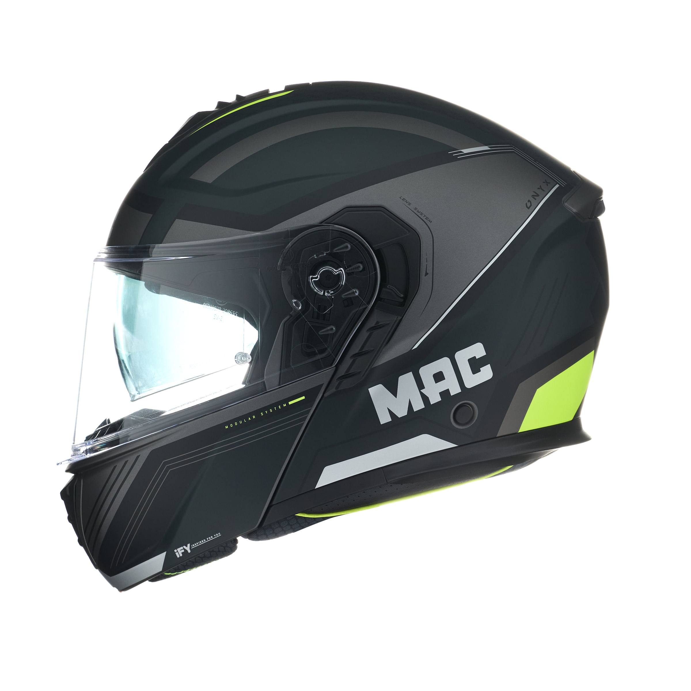 Casco MAC 917 Onyx Genius Negro / Amarillo / Mate