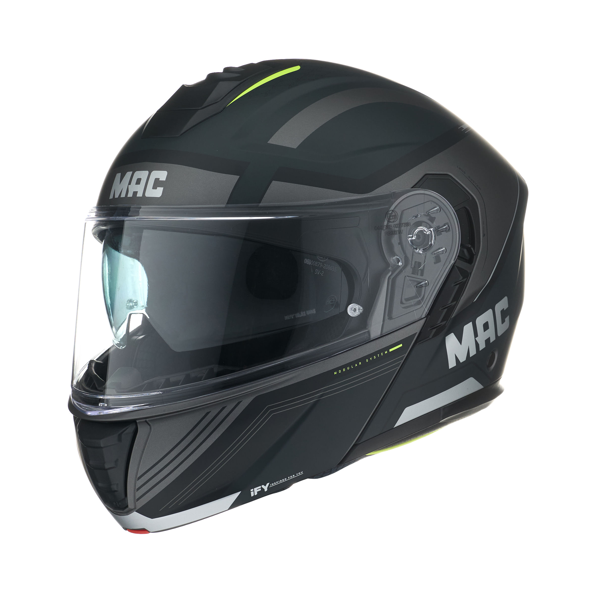 Casco MAC 917 Onyx Genius Negro / Amarillo / Mate