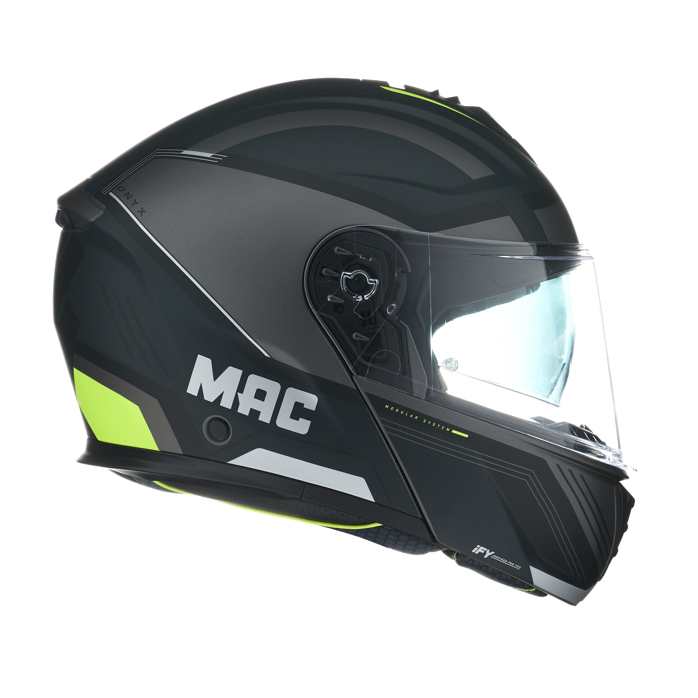 Casco MAC 917 Onyx Genius Negro / Amarillo / Mate
