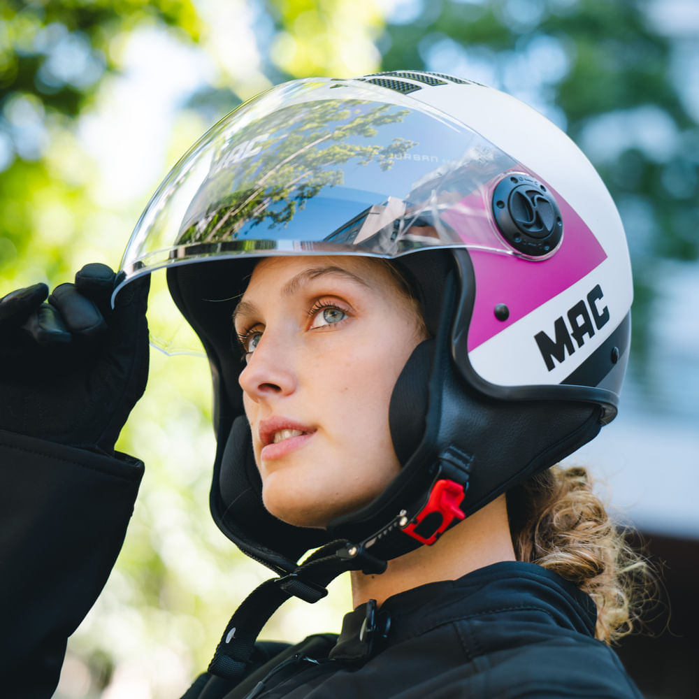 Casco MAC 230 Addax Pyro Gris / Rosa / Mate