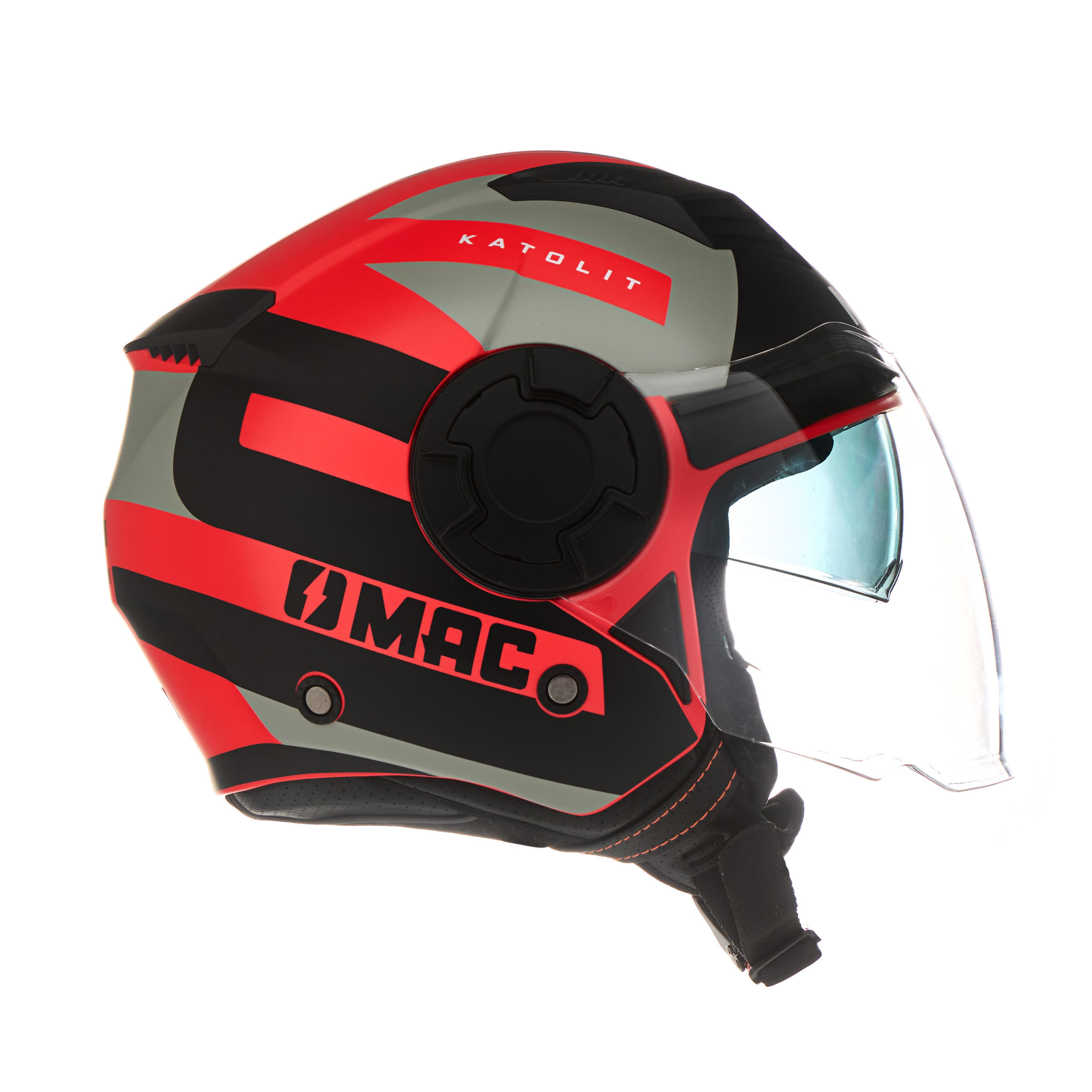 Casco MAC 766 Aerox Katolit Negro / Rojo / Mate
