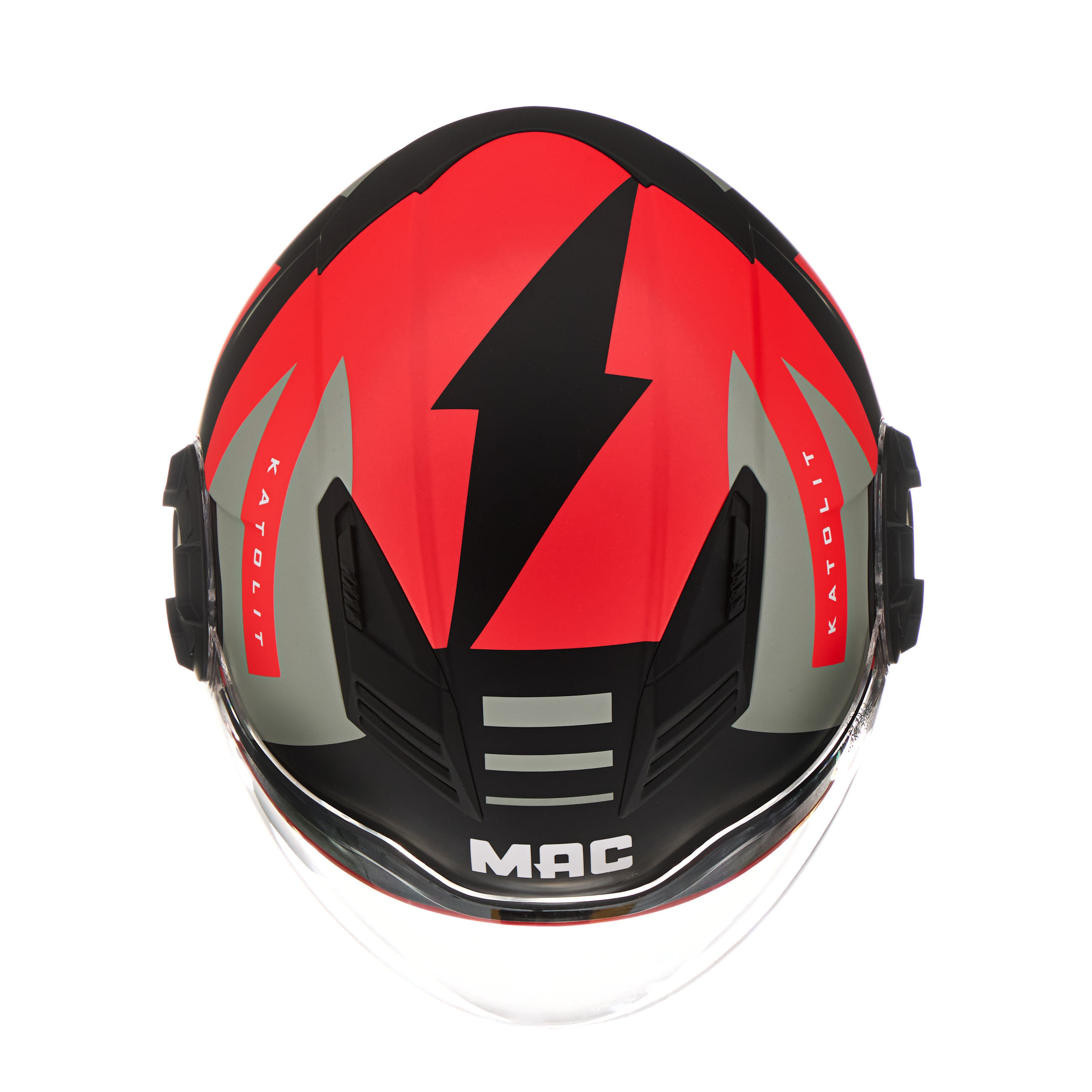Casco MAC 766 Aerox Katolit Negro / Rojo / Mate