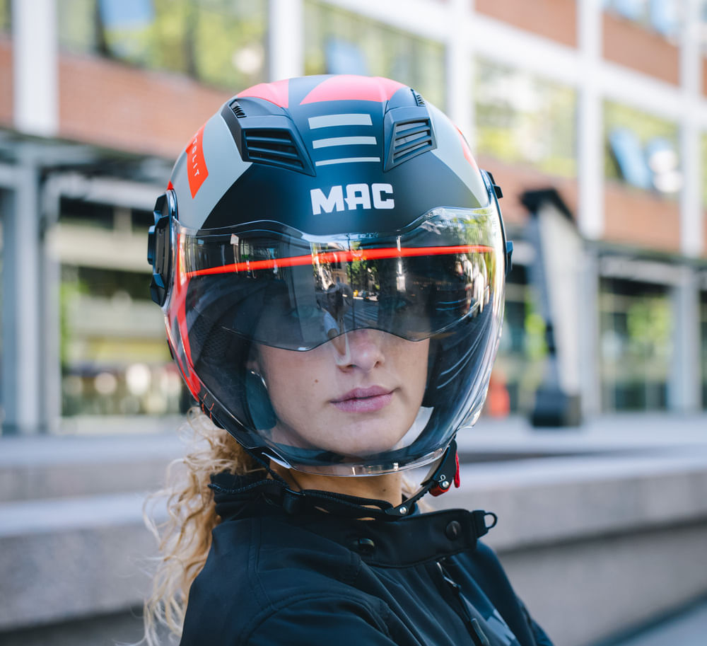 Casco MAC 766 Aerox Katolit Negro / Rojo / Mate