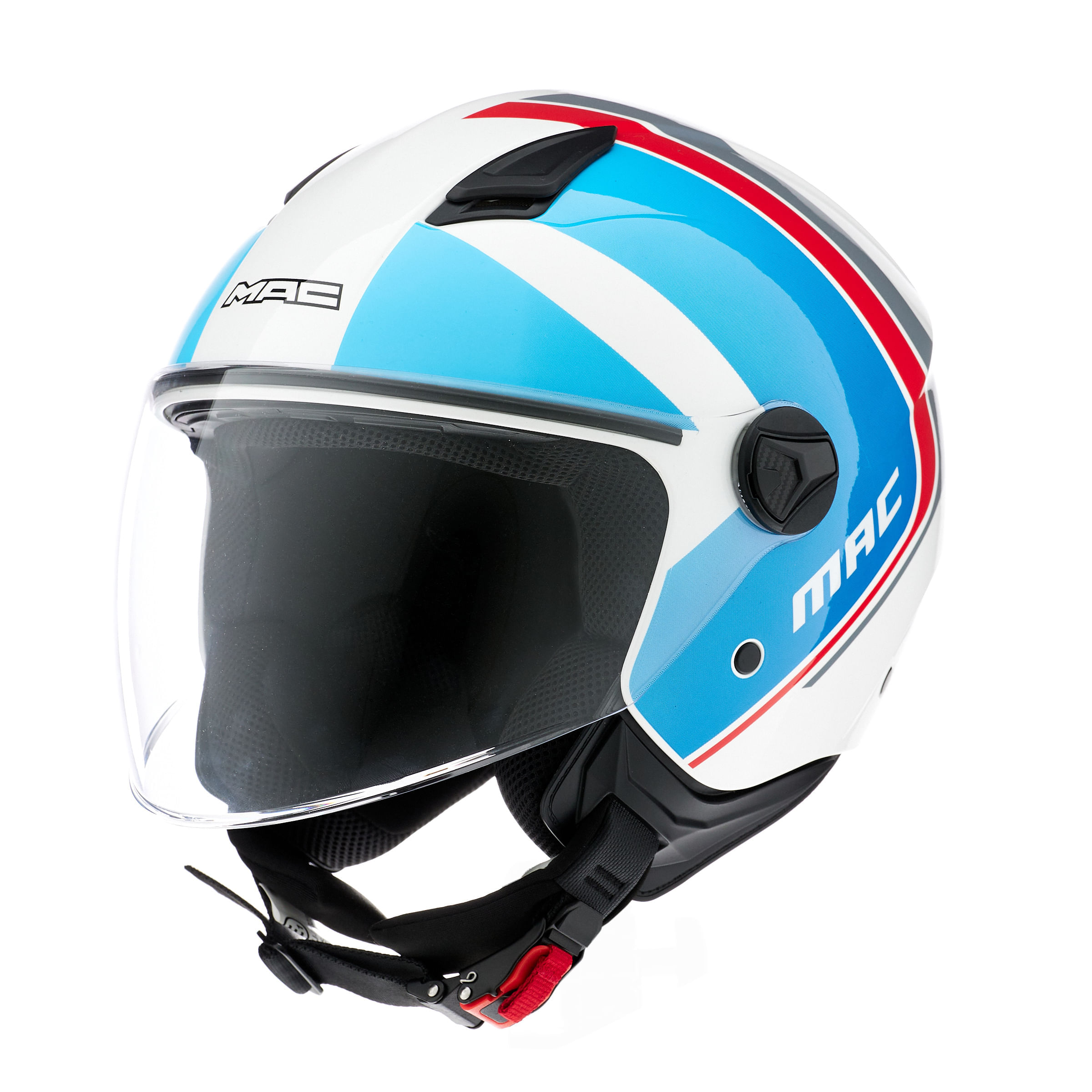 Casco MAC 721 Beat Cyrus Azul / Blanco / Brillo