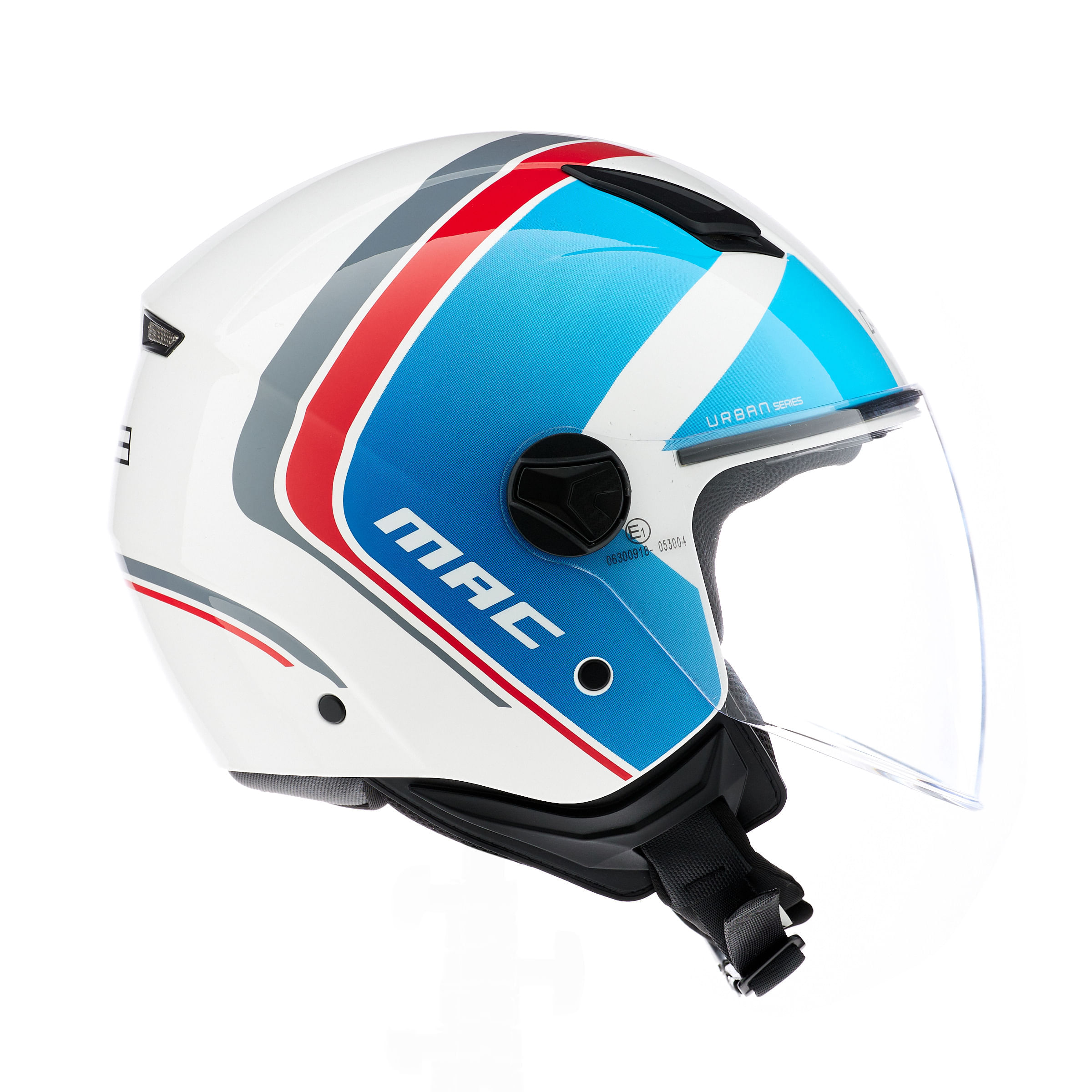 Casco MAC 721 Beat Cyrus Azul / Blanco / Brillo