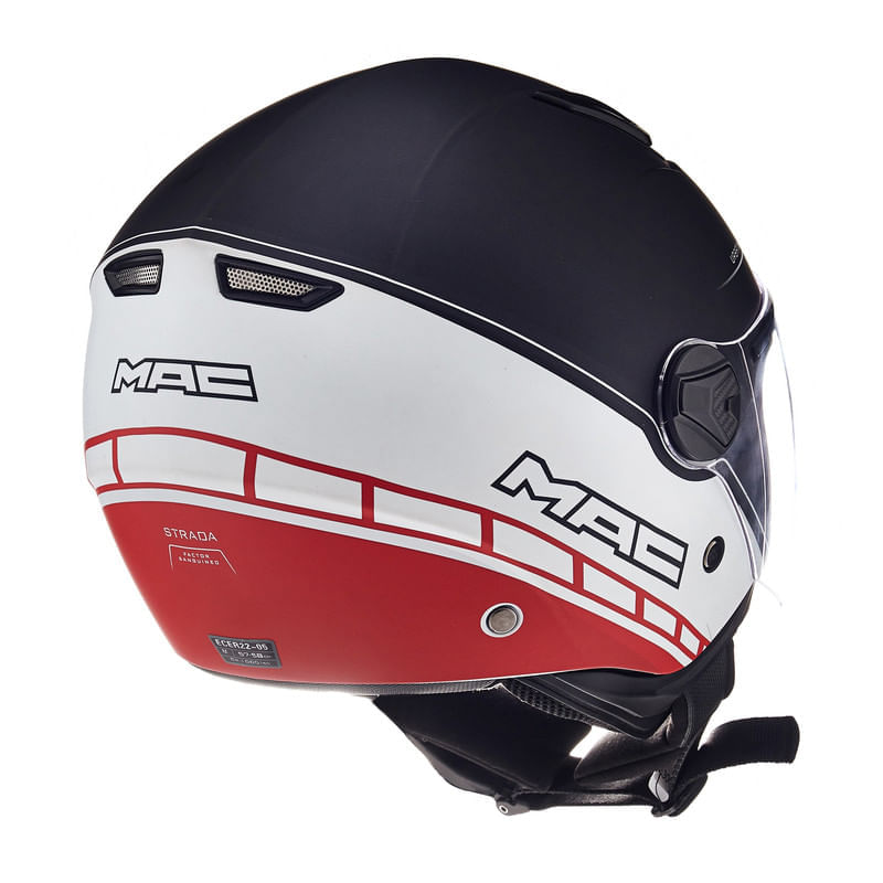 Casco MAC 721 Beat Strada Blanco / Negro / Mate