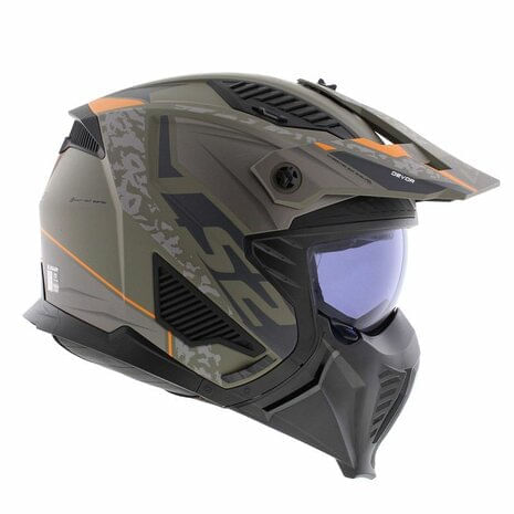 Casco LS2 606 Drifter Devor Send Negro / Verde / Mate