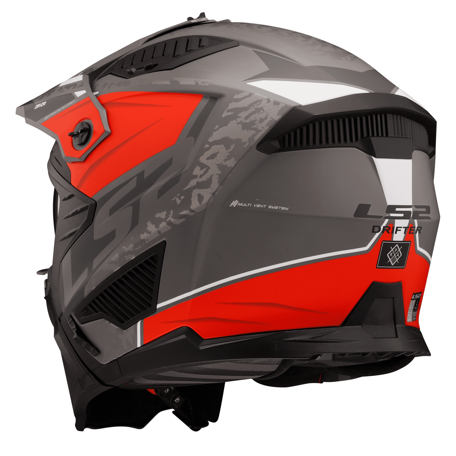 Casco LS2 606 Drifter Devor Titanium Negro / Rojo / Mate