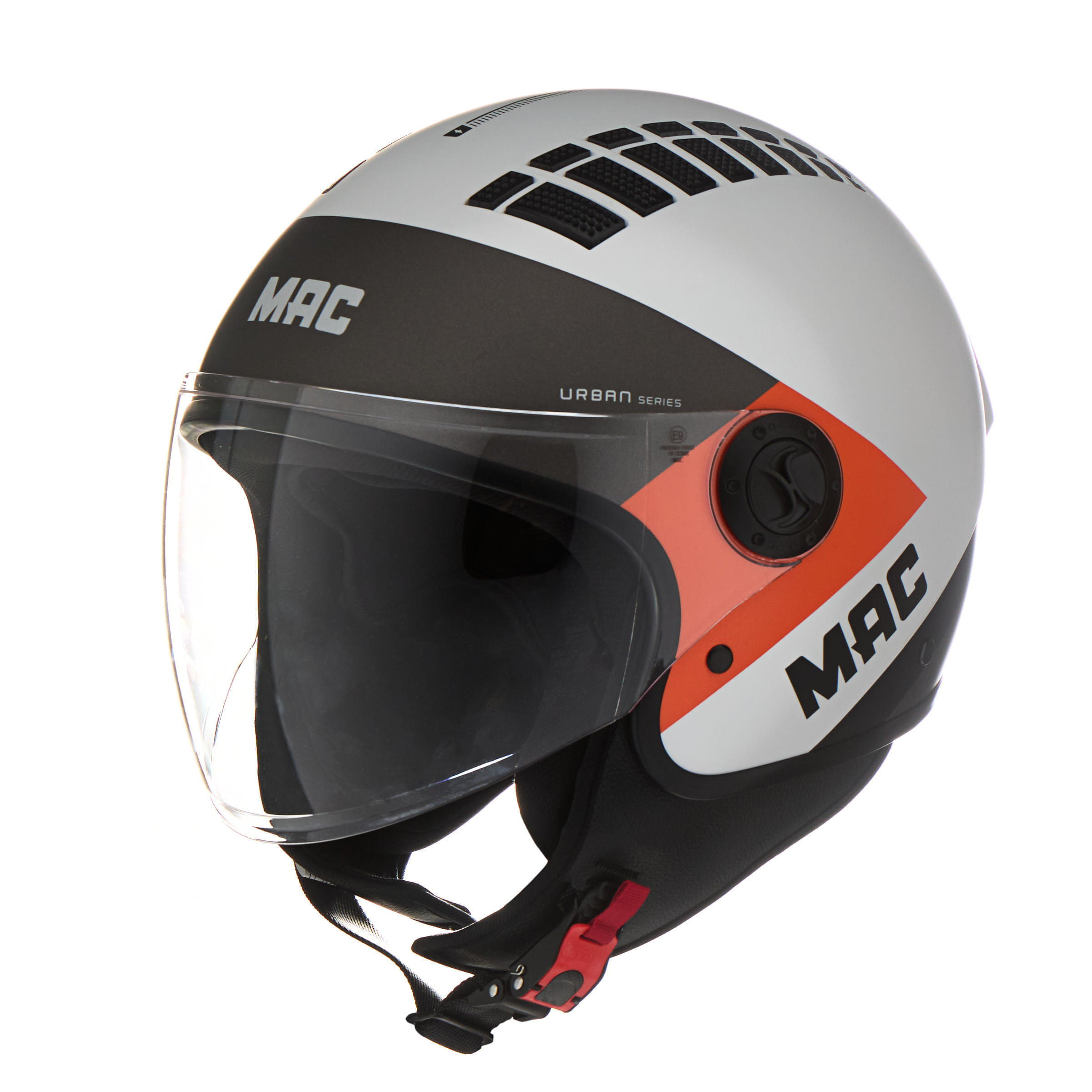 Casco MAC 230 Addax Pyro Negro / Naranja / Mate