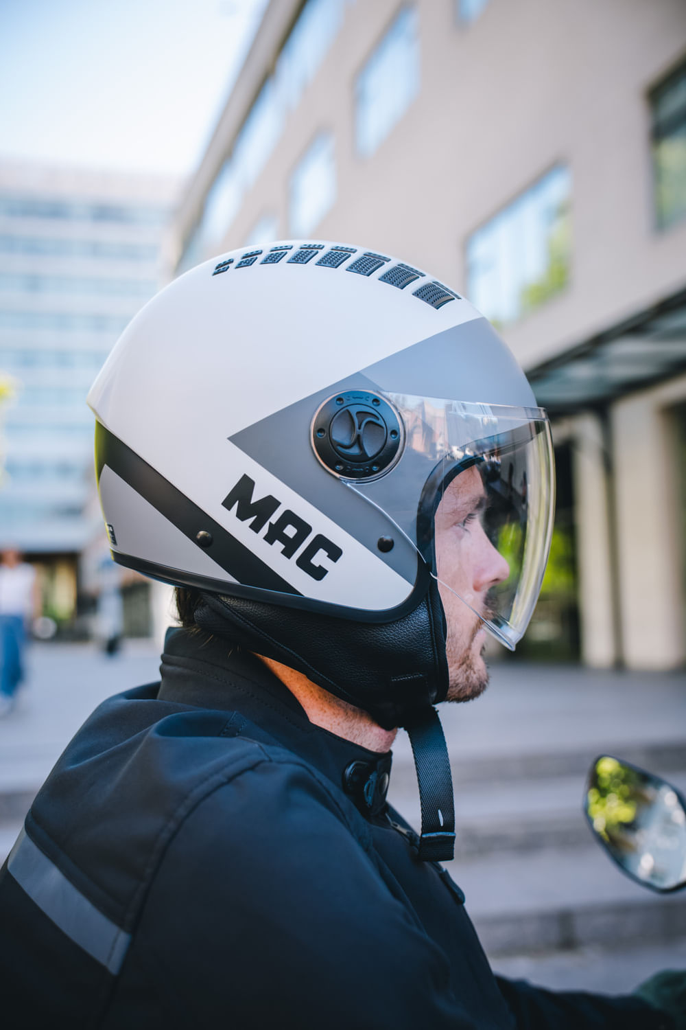 Casco MAC 230 Addax Pyro Negro / Gris / Mate