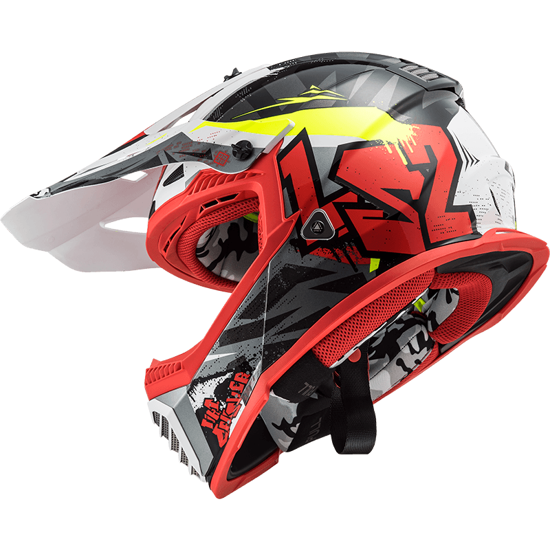 Casco LS2 437 Fast Crusher Negro / Rojo / Mate