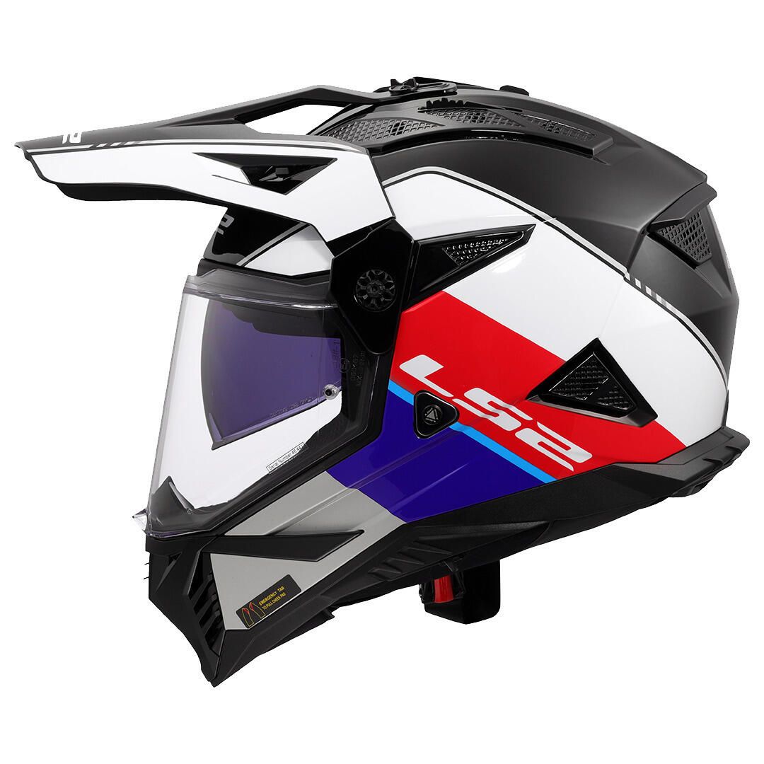 Casco LS2 702 Pioneer II Rally Rojo / Blanco / Brillo