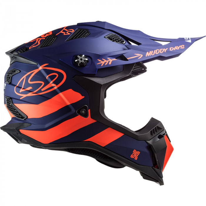 Casco LS2 700 Subverter Cargo Azul / Naranja / Mate