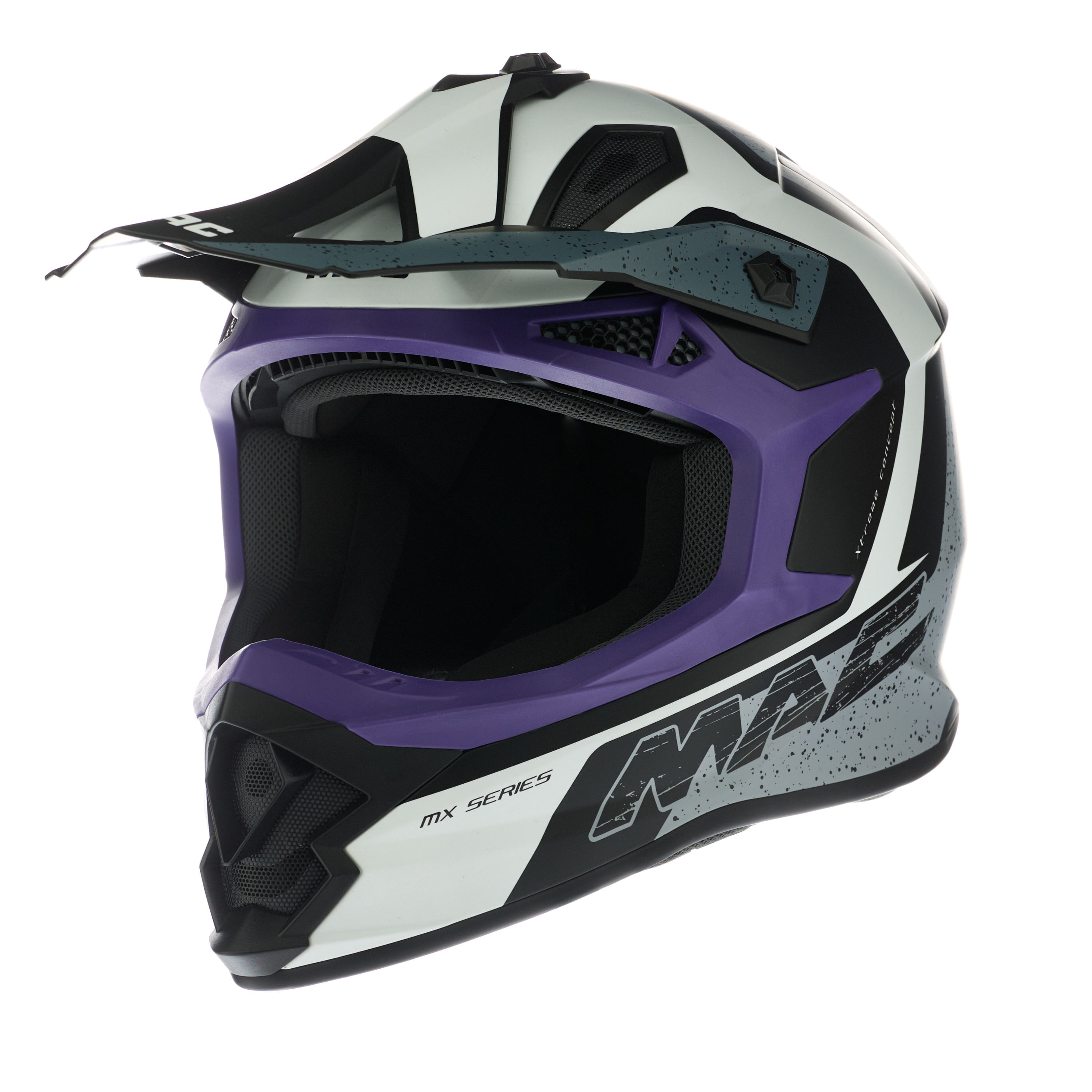 Casco MAC 609 Virtus Foster Blanco / Violeta / Mate