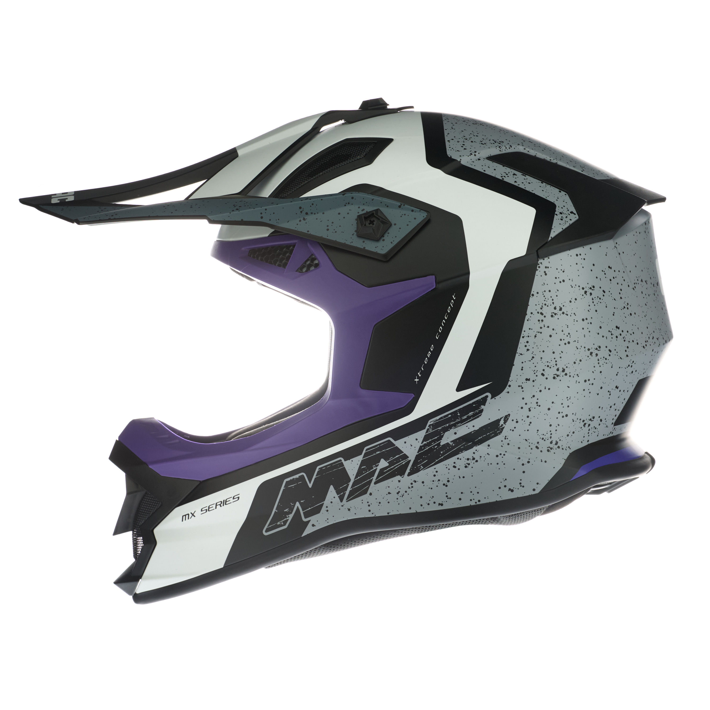 Casco MAC 609 Virtus Foster Blanco / Violeta / Mate