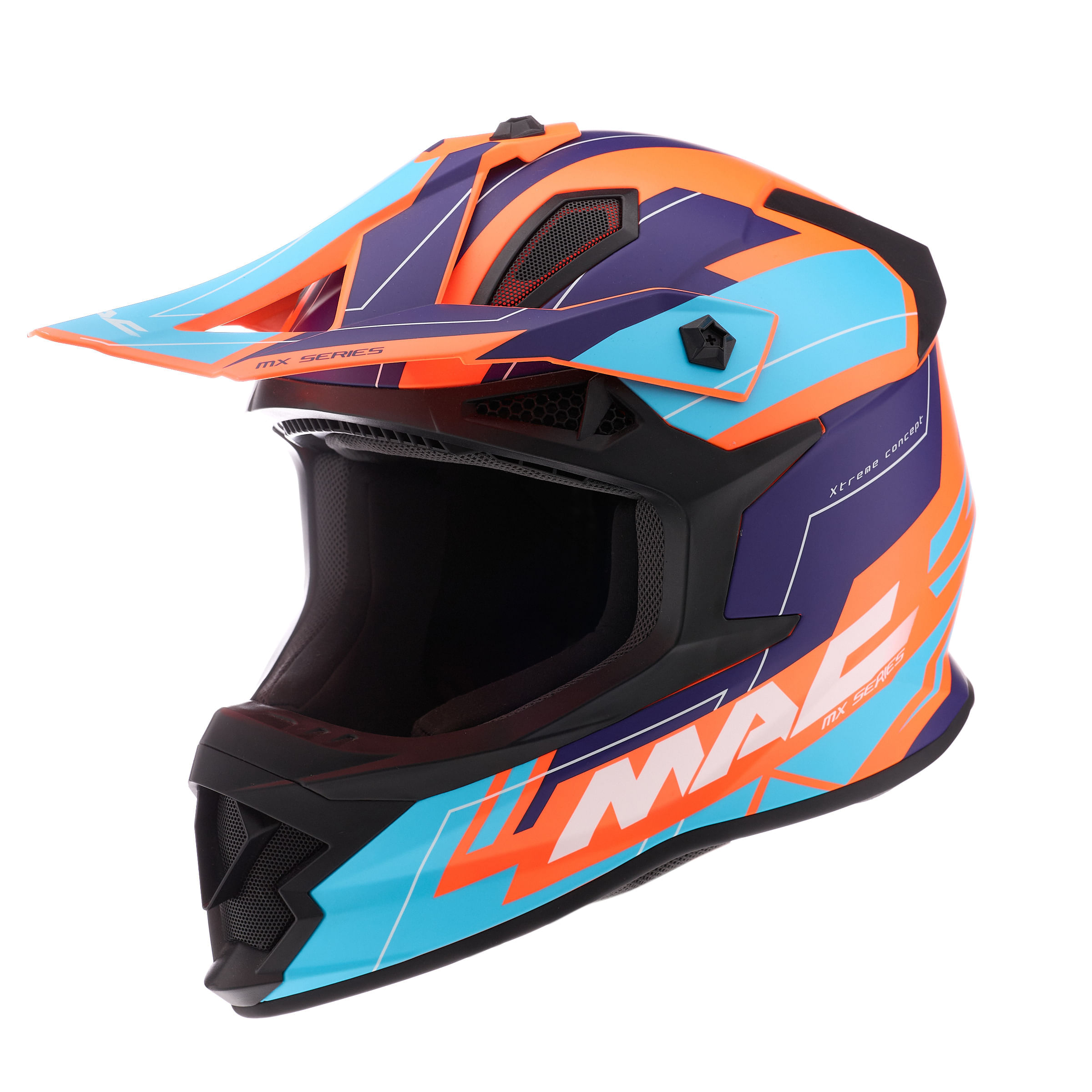 Casco MAC 609 Virtus Flash Celeste / Naranja / Mate