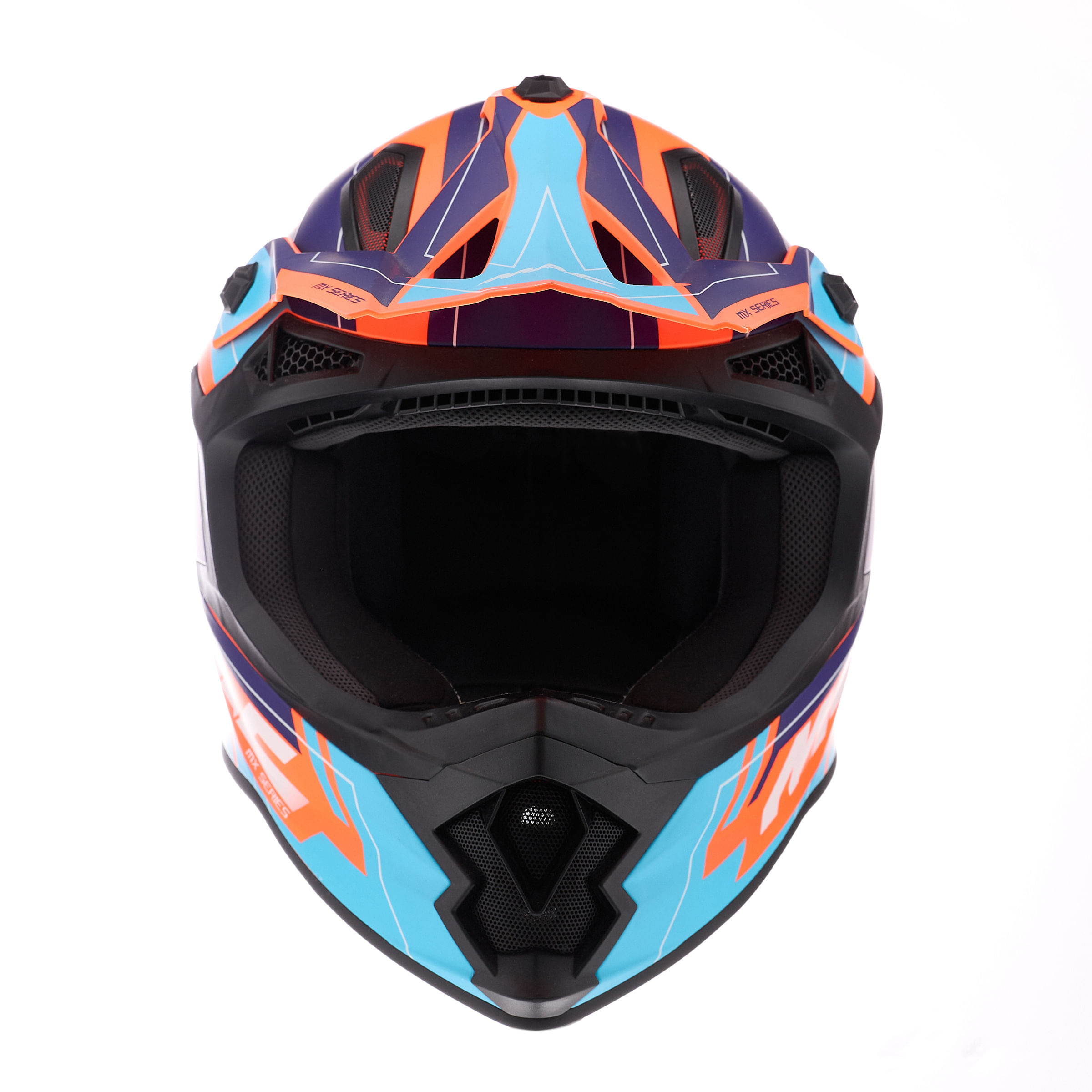 Casco MAC 609 Virtus Flash Celeste / Naranja / Mate